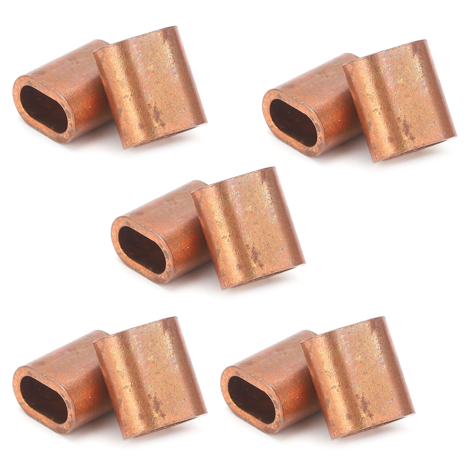 Set Mit 20 Ovalen Kupfer-m3-crimphülsen Für Metallkabel, Mit Crimp-schlaufe.