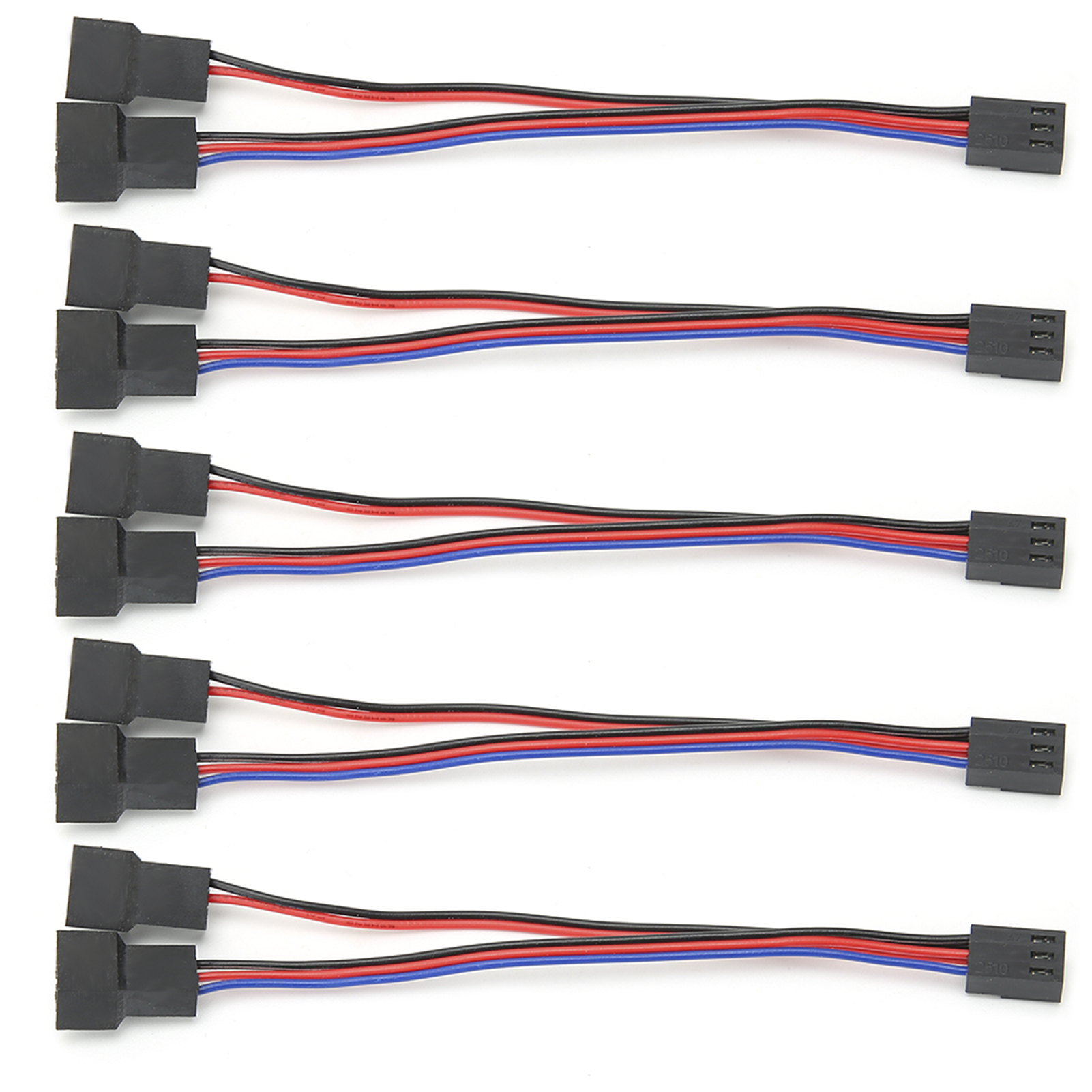 5-teiliges 2-in-1-lüfteradapterkabel, Computergehäusezubehör, 3-polige Buchse Auf 3-poligen 2-poligen Stecker