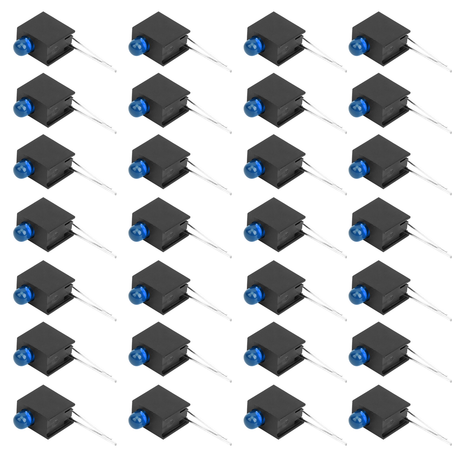 Set Mit 100 3-mm-led-dioden Inklusive Halterung, Seitliche Einlochmontage, Industriezubehör, Blaues Licht