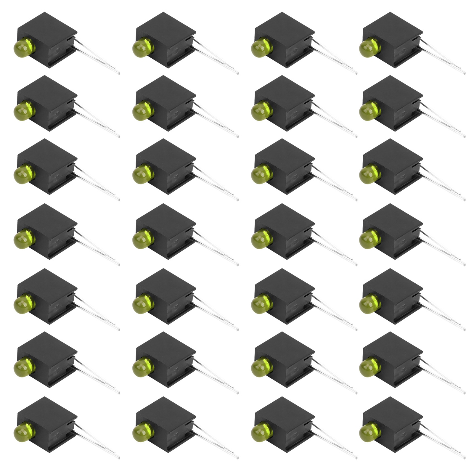 Set Mit 100 3-mm-led-dioden Inklusive Halterung, Seitliche Einlochmontage, Industriezubehör, Gelbes Licht