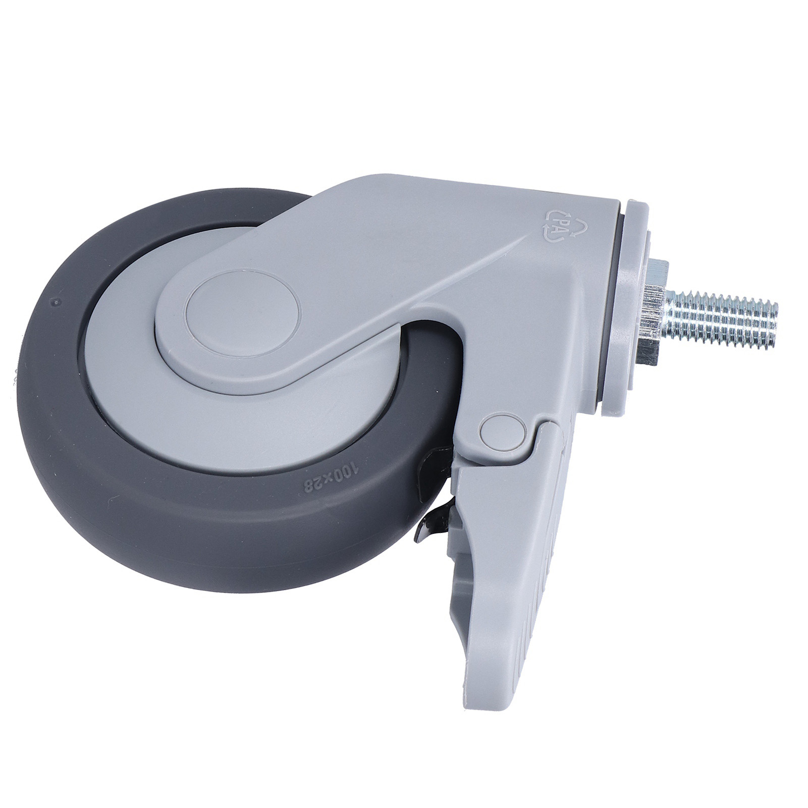 10 Cm (4 Zoll) Geräuscharme Universalrolle Mit M12-gewinde Und Bremse, Möbellagerzubehör
