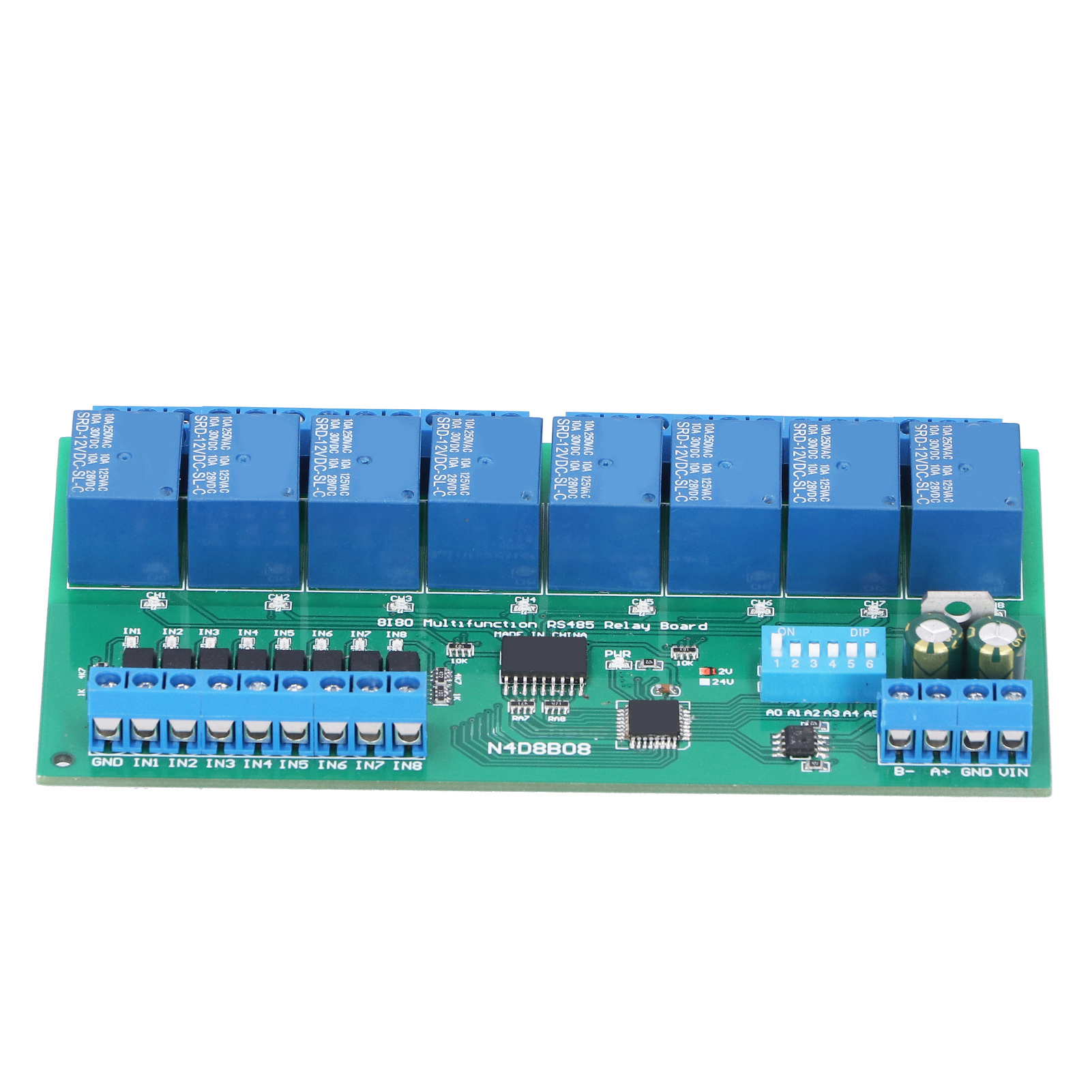 Rs485-relaismodul Mit 8 Eingängen Und 8 Ausgängen, Din35-schienengehäuse, Sps-erweiterungskarte, N4d8b08-r 12v-komponenten