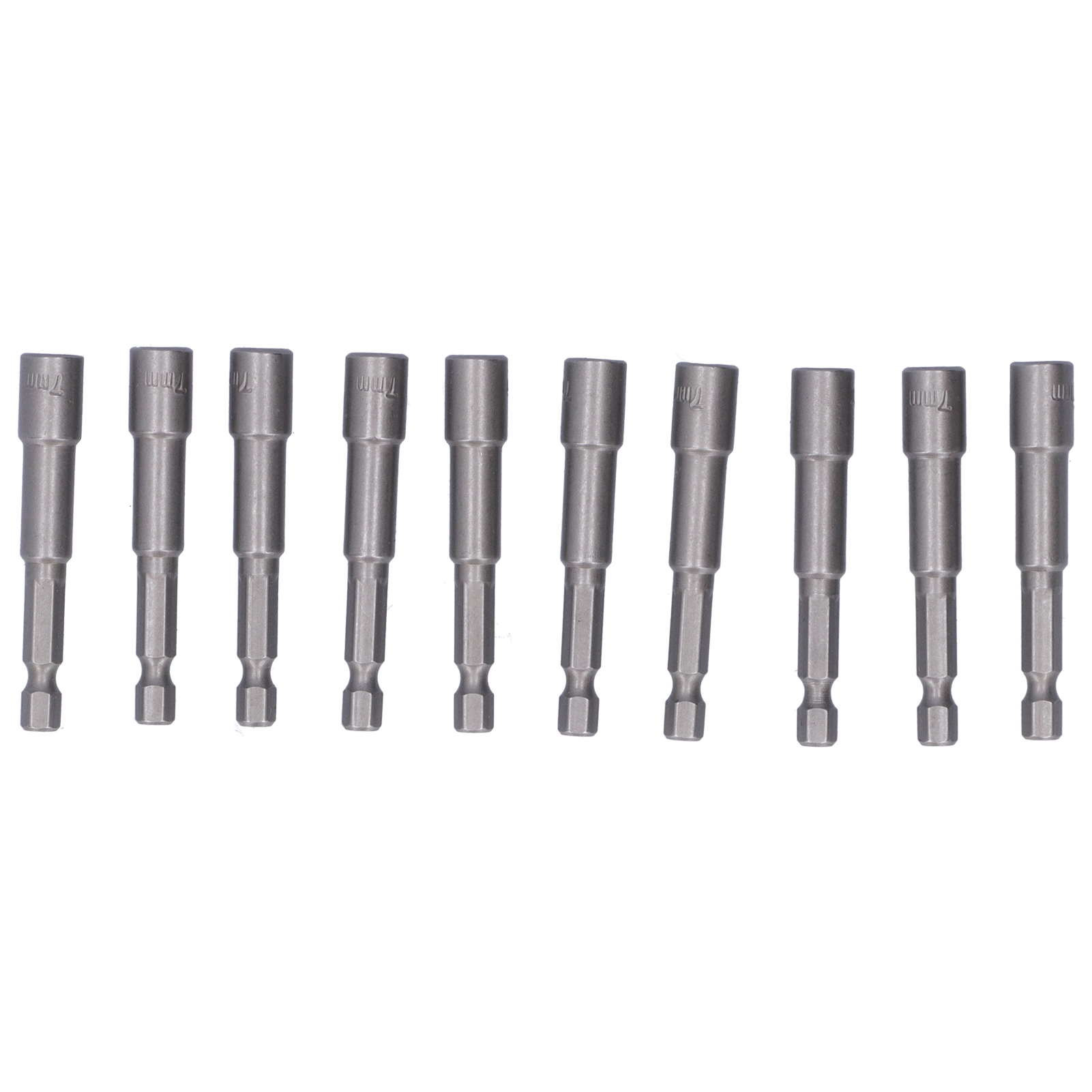 Set Mit 10 Sechskant-steckschlüsseln Und Leistungsstarken 7-mm-magnet-elektroschraubendreherbits