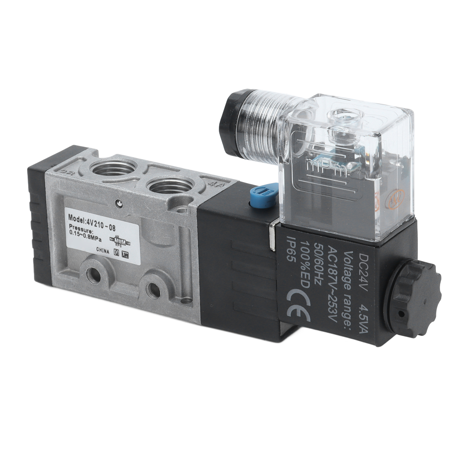 Pneumatisches 5/2-wege-magnetventil Mit Umschalter, G1/4"-eingang, 24 V Dc ±10 % Stromversorgung