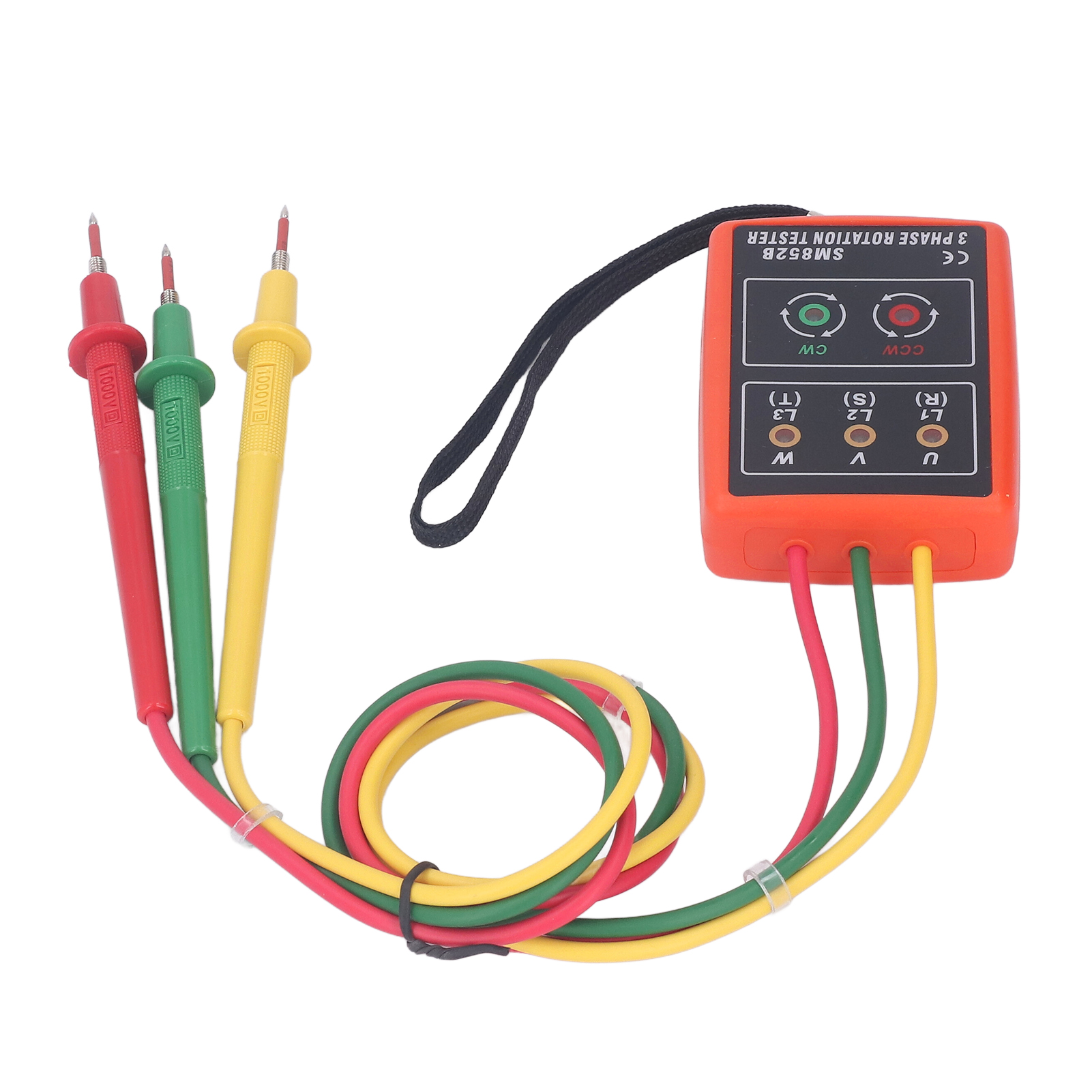 Tragbarer Drehstrom-sequenztester Sm852b: Anzeige Der Wechselstromphasenrotation, Strom- Und Spannungsdetektor.