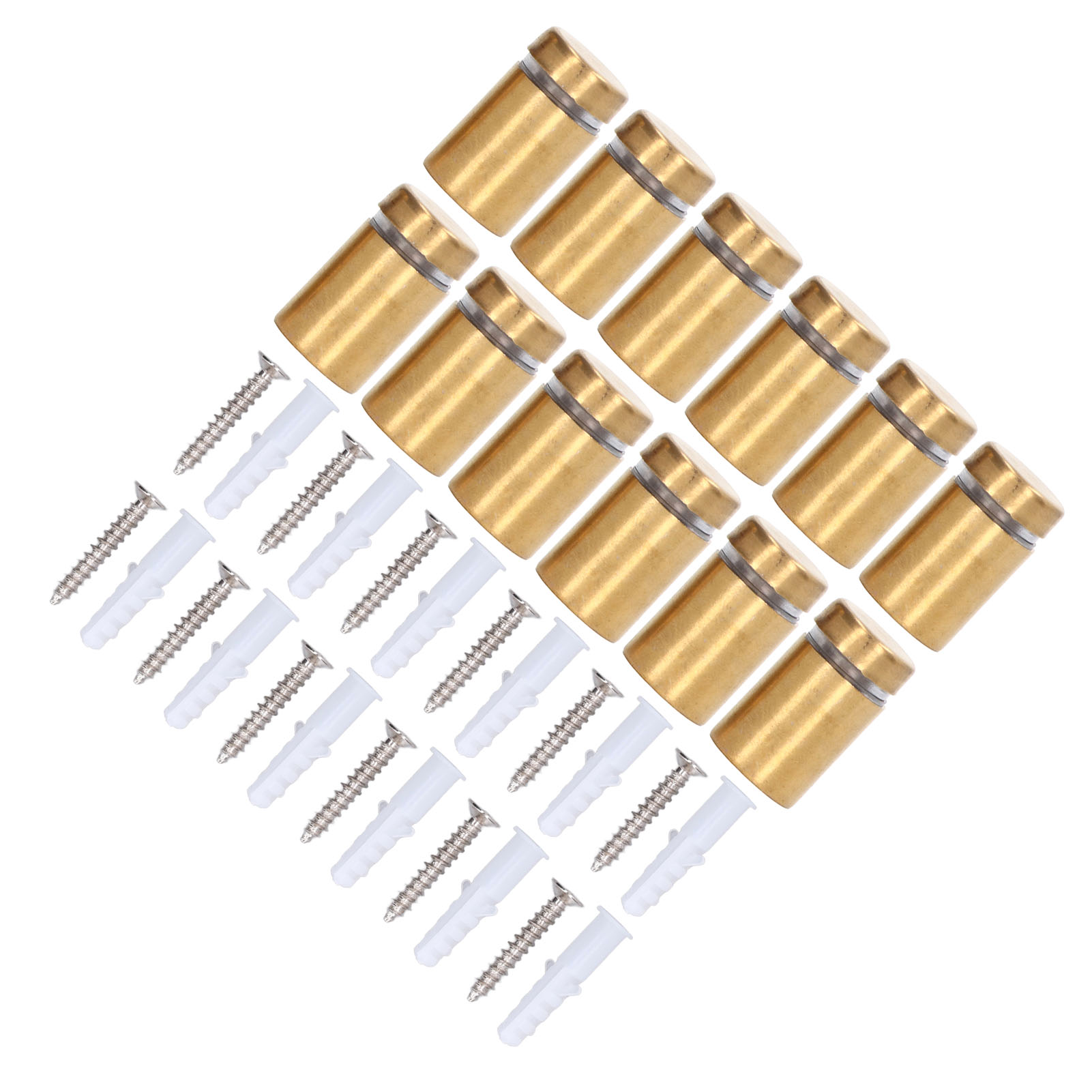 Werbewandmontage-set Mit 12 Edelstahl-abstandsschrauben (12 X 20 Mm)