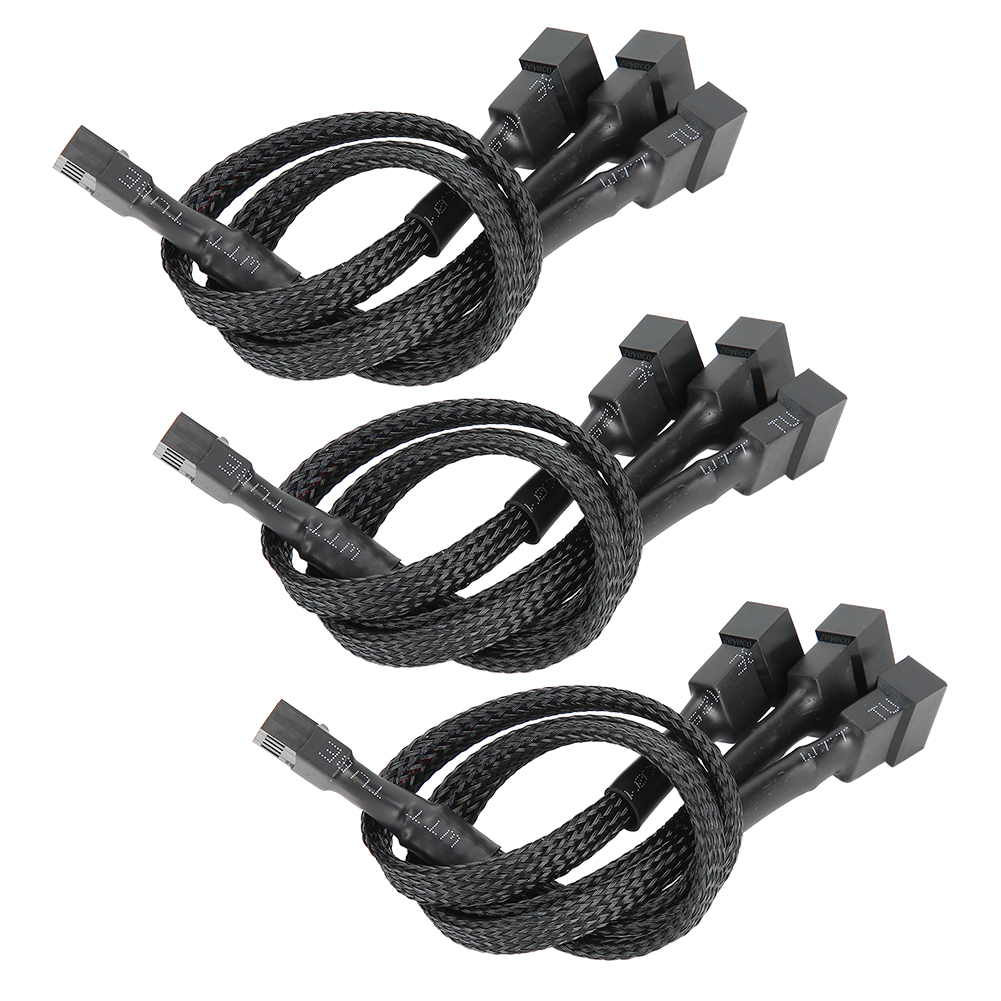 Packung Mit 3 Splitter-stromadapterkabeln Für 3-port-lüfter (4-polig Auf 4-adrig).