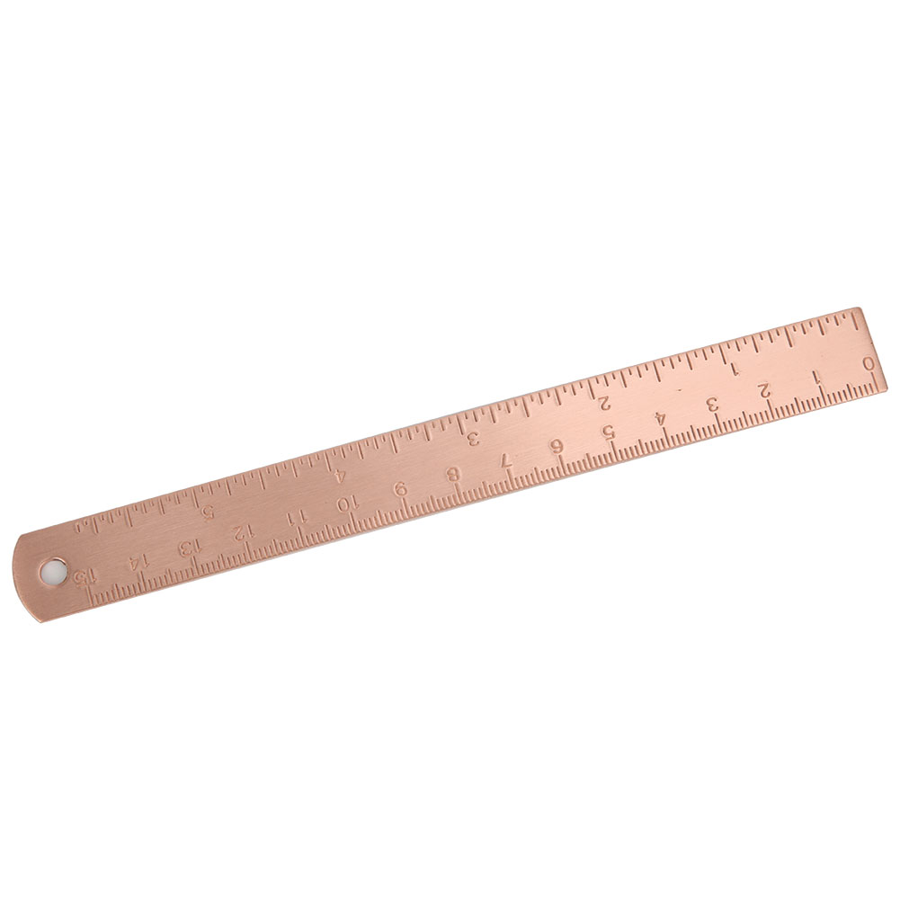 Gerades Lineal Aus Dickem Kupfer (0–150 Mm), Mini-kupferlineal, Zeichenzubehör, Kupfer, 15-cm-skala, 1,5 Mm Dicke