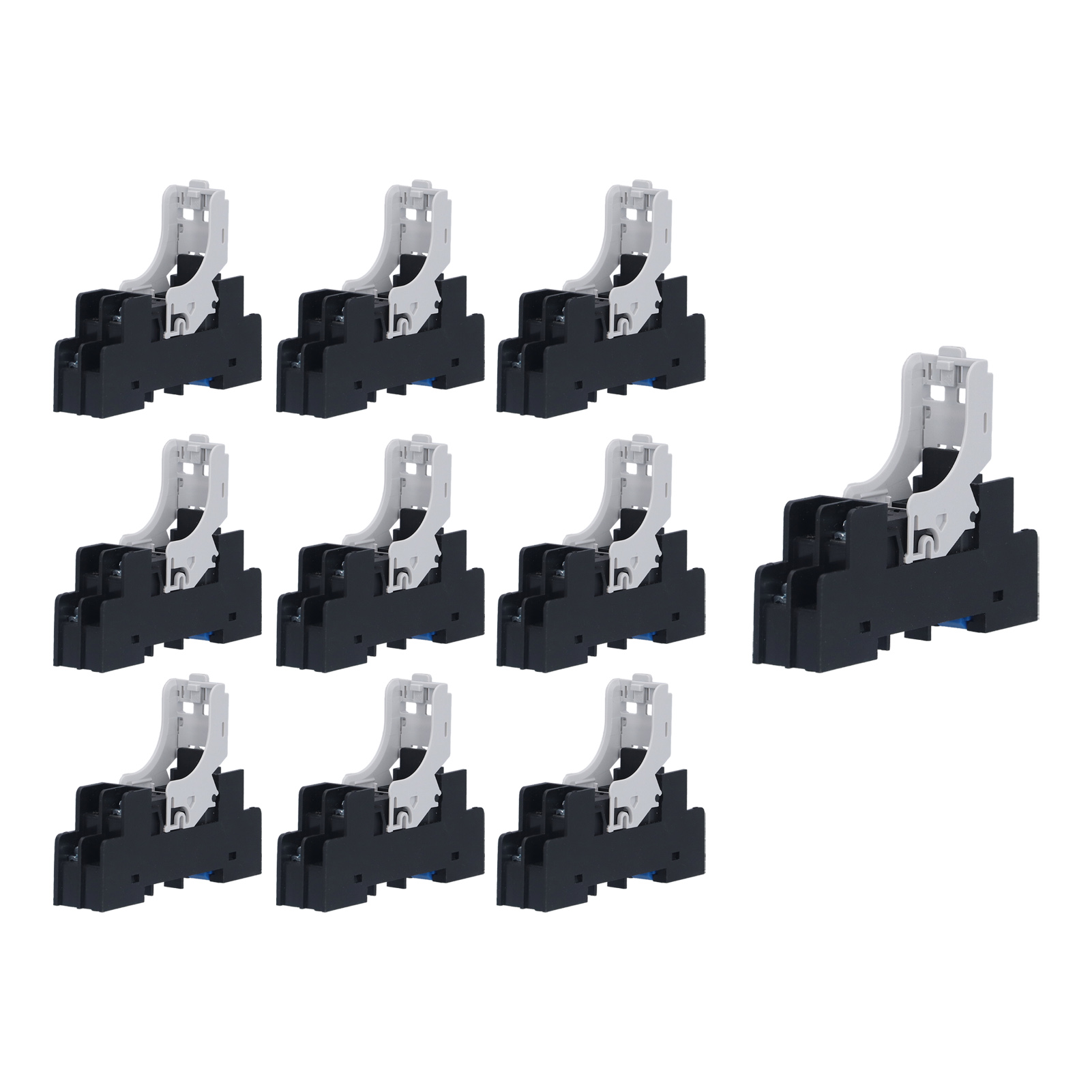 Packung Mit 10 Elektromagnetischen 5-loch-relaishaltern Für Din-schienen, Kompatibel Mit Cnc-drehmaschinen (250 V Ac, 12 A).