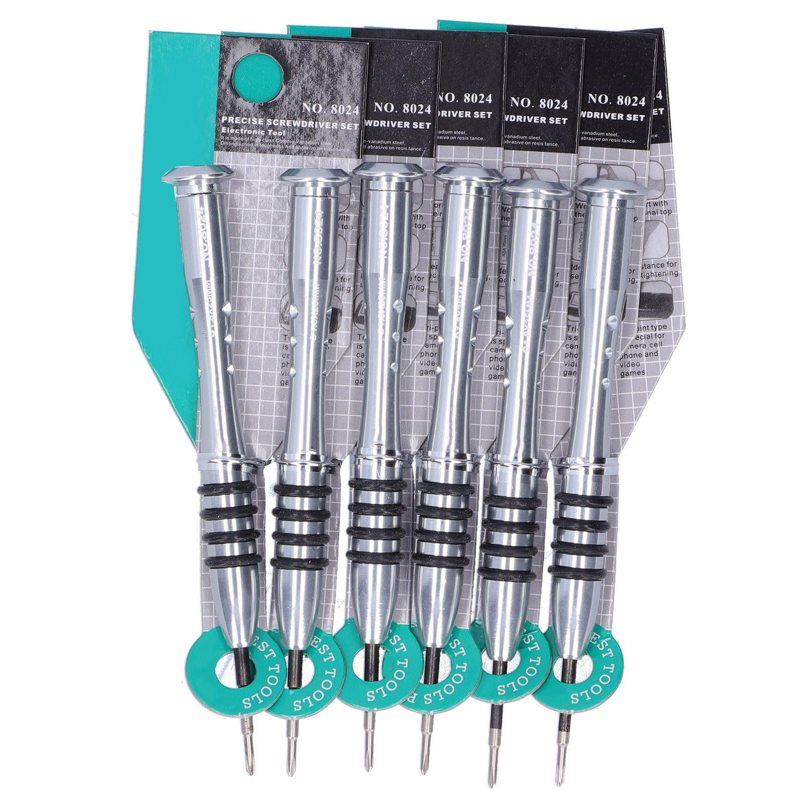 Set Mit 6 Kreuzschlitzschraubendrehern Aus Chrom-vanadium-stahl Zur Reparatur Und Demontage Elektronischer Geräte. Durchmesser: 1,8 Mm.