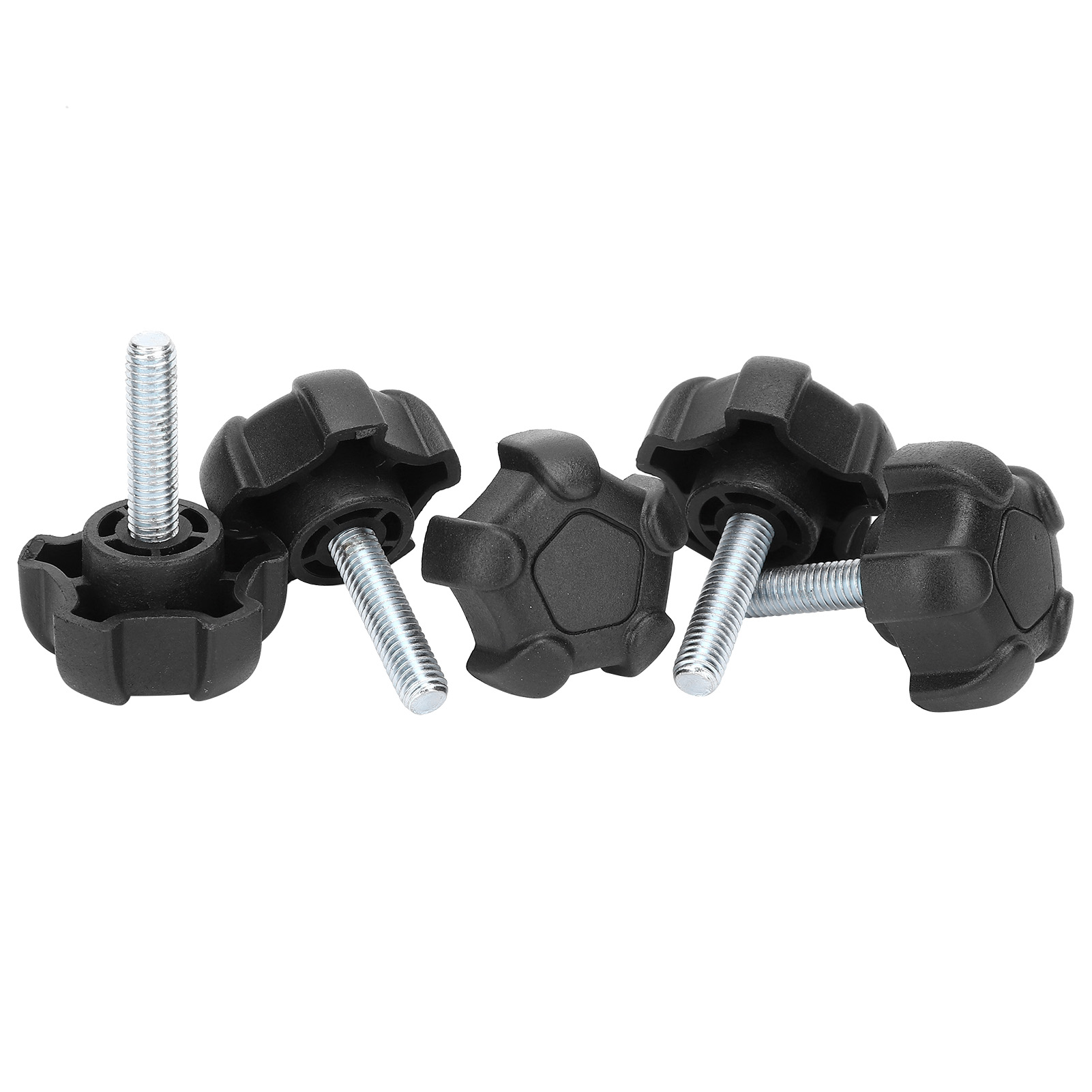 Packung Mit 5 M6 25 Mm Handschrauben Mit Kunststoffgriff Und Fünfzackigem Sternkopf.