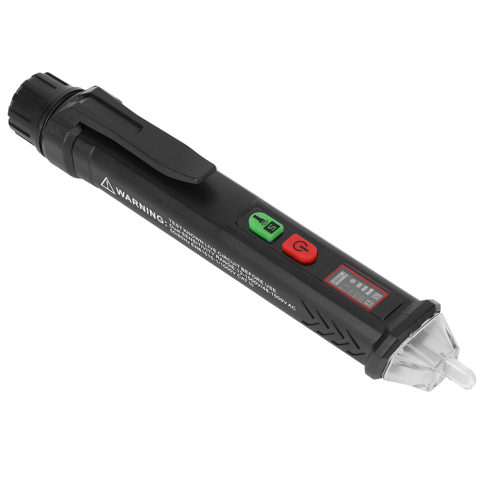 Vd410a Berührungsloser Digitaler Spannungsprüfer, 12v-1000v Wechselspannungsprüfer, Induktiver Elektrischer Stift Mit Taschenlampe.