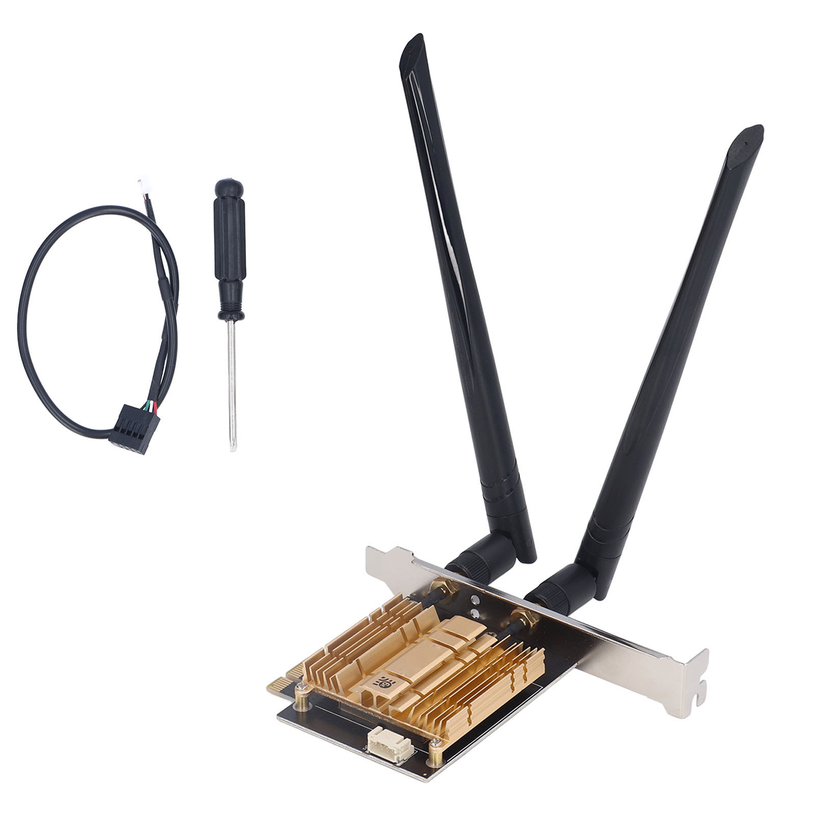Pci E 2,4 Ghz, 5,8 Ghz Und 6 Ghz Wireless-adapter Mit Ax210-chip, Großer Reichweite Und 2 X 6 Dbi Antennen.