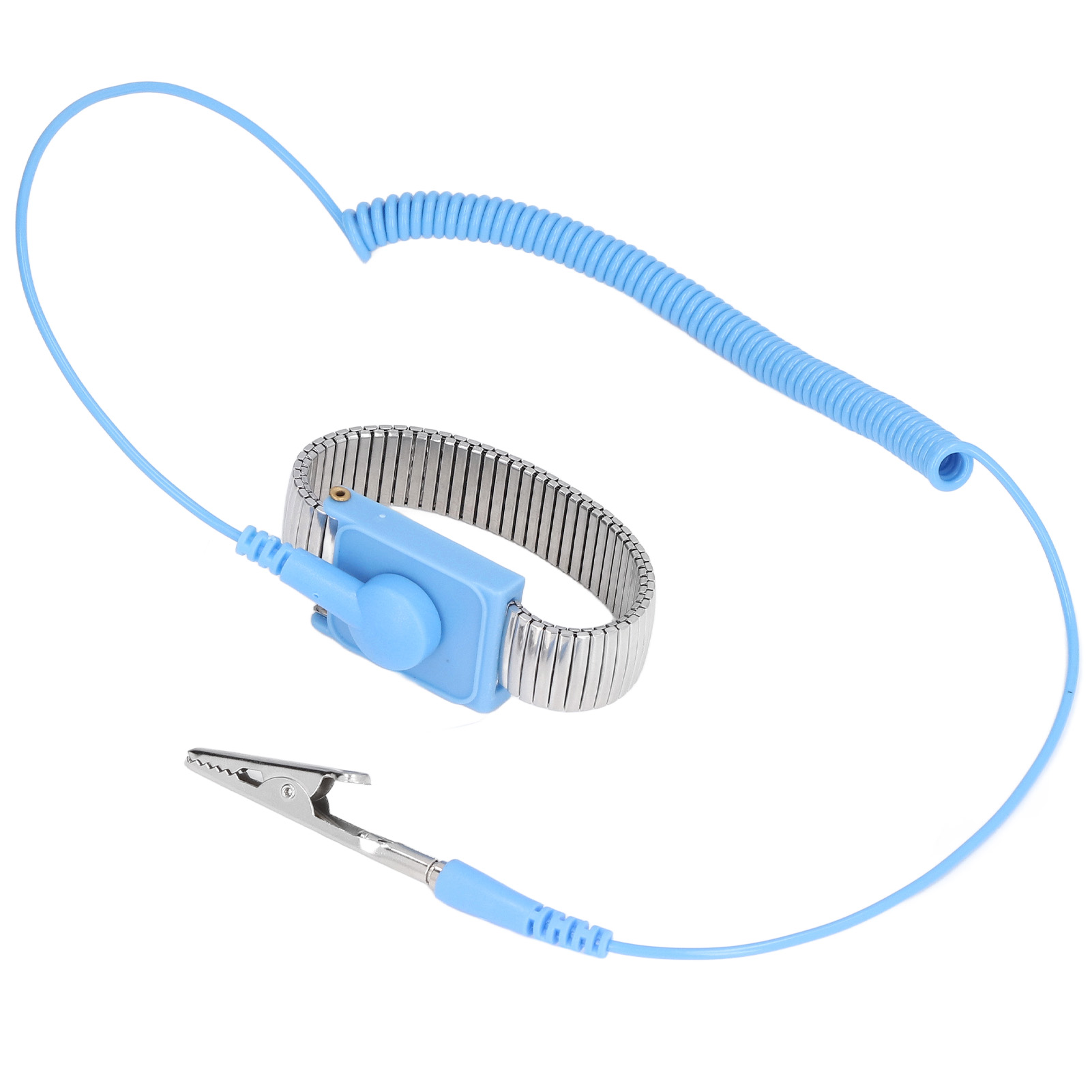 Esd-antistatikarmband Mit Erdung, 1,8 M Langer Metalldraht, Für Die Werkstatt, Metallfarbe.