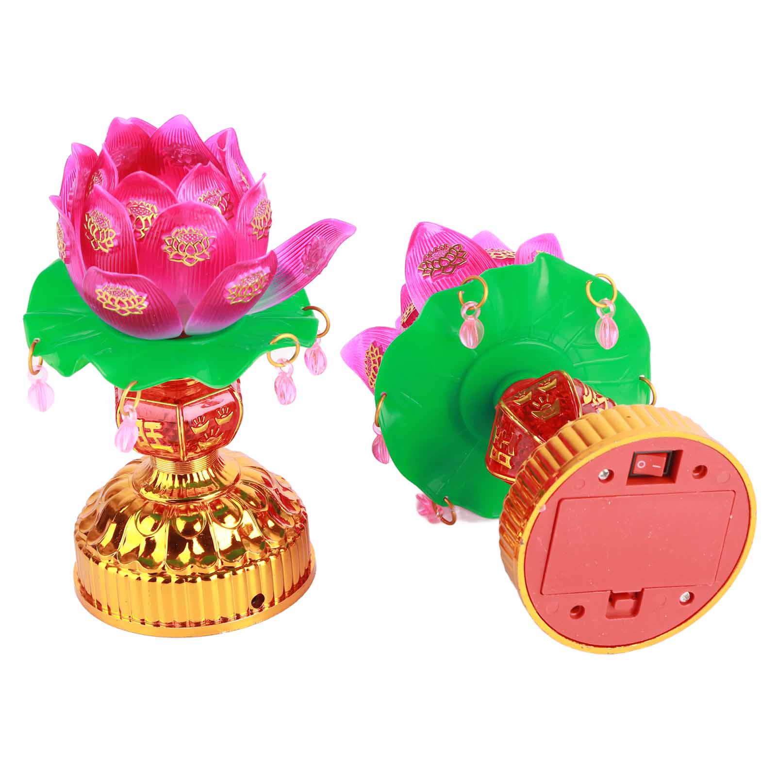 Paar Led-buddha-lotuslampen, Usb-betrieben, Mit Eingraviertem Design, Für Zuhause, 15 X 7,5 Cm