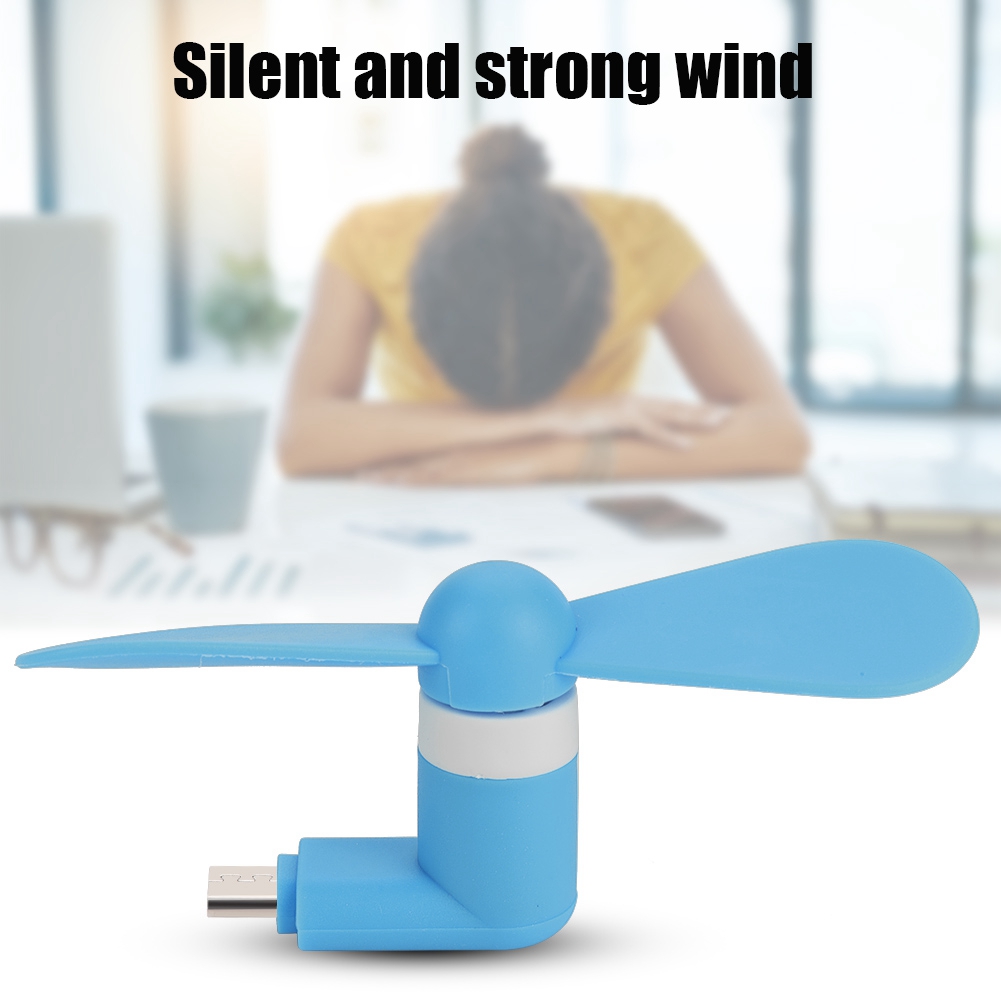 Mini-tragbarer, Ultraleiser Micro-usb-ventilator Für Android-otg-smartphones (blau)