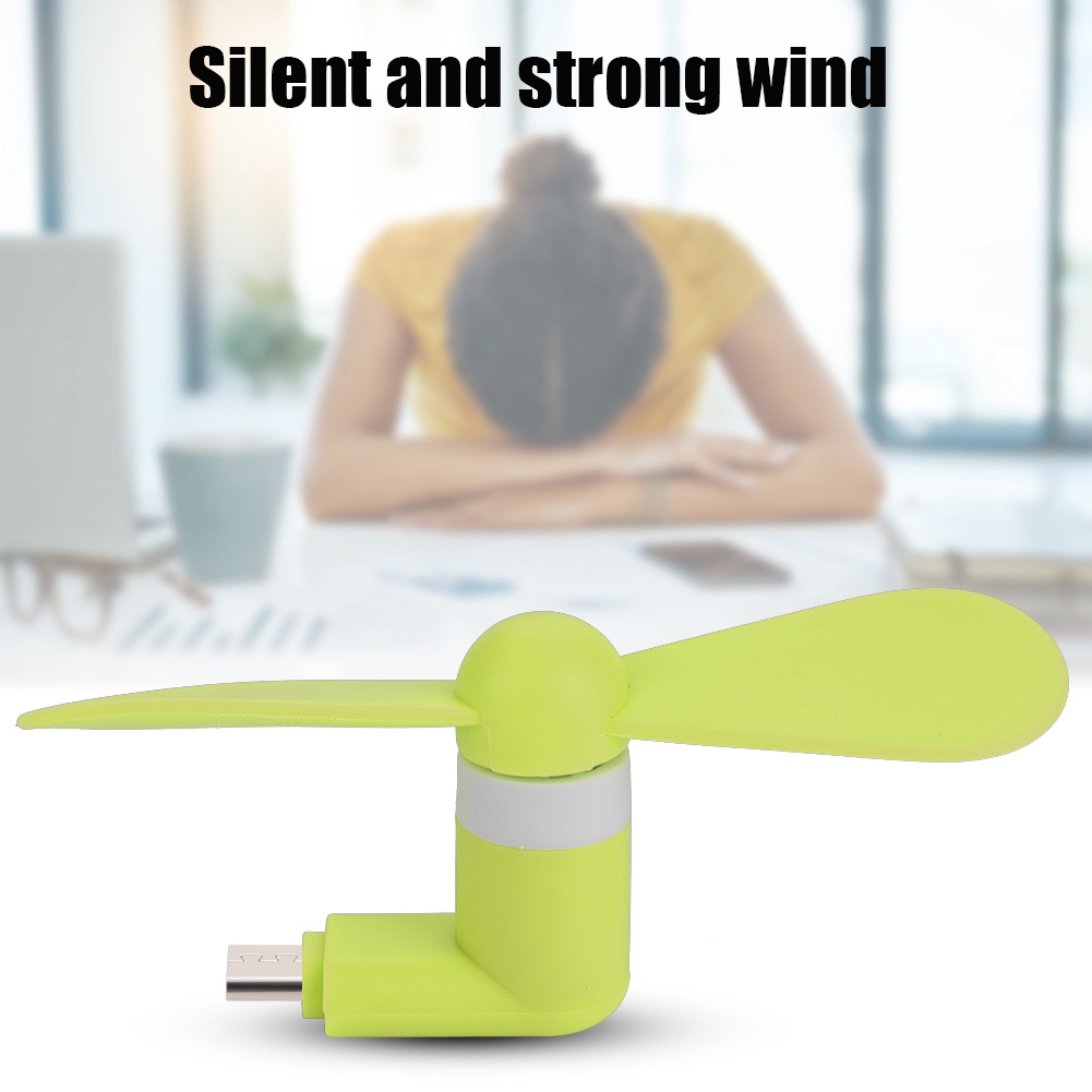 Mini-tragbarer, Ultraleiser Micro-usb-ventilator Für Android-otg-smartphones (grün)