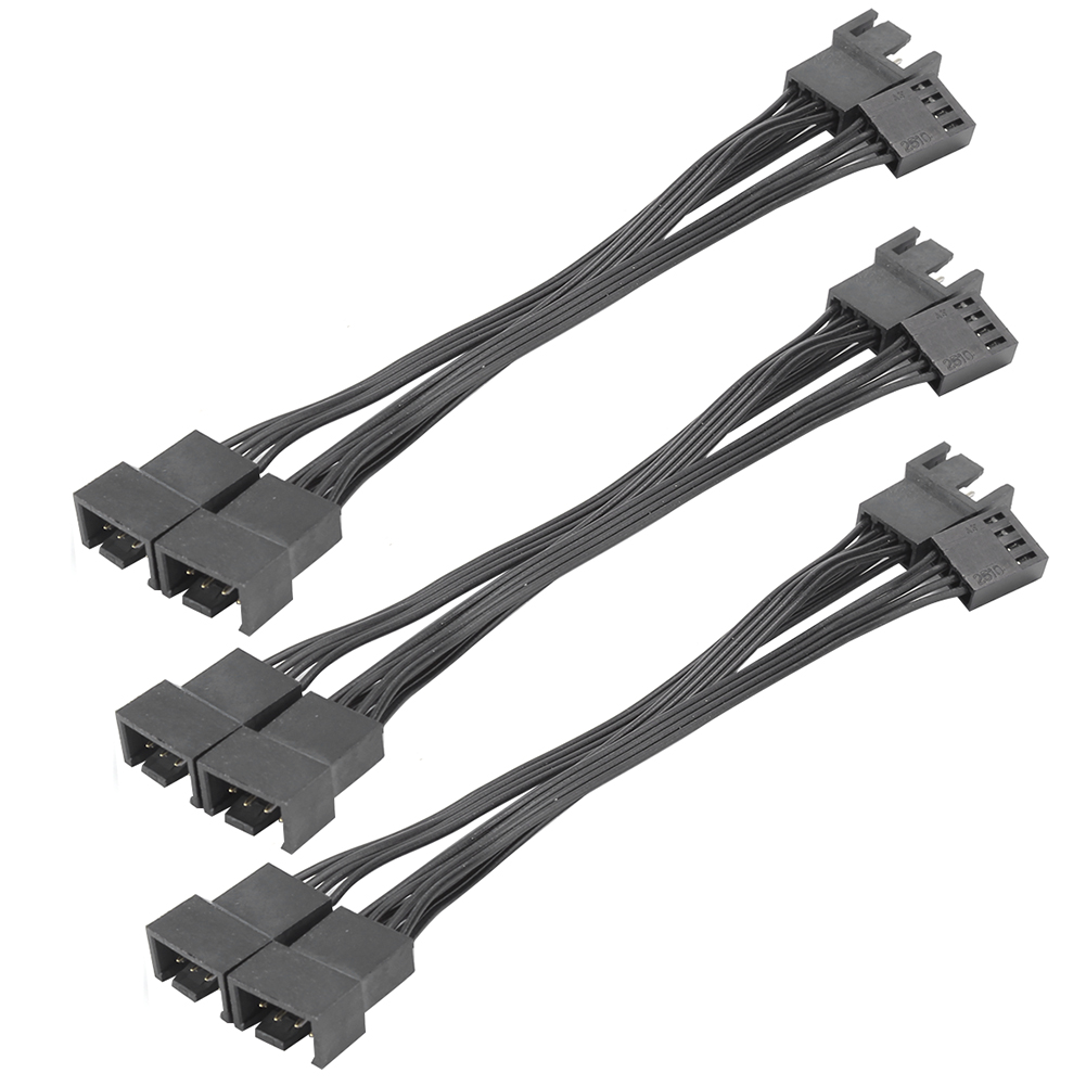 3-teiliges Verlängerungskabel Für 1 Bis 3 Cpu-gehäuselüfter (tandem-anschluss), 4-pin-adapter