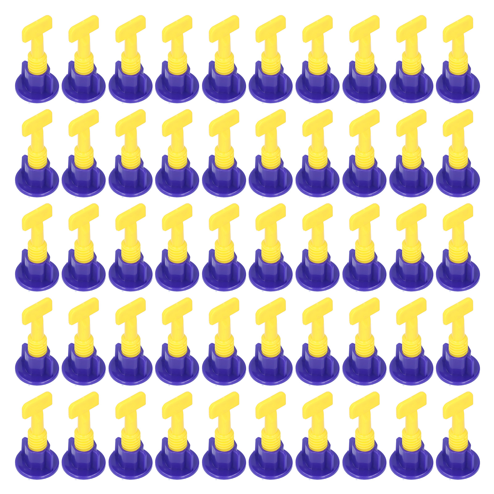 50-teiliges Fliesenverlegeset, Inklusive Keilen Und Abstandshaltern, Mit Schraubenschlüssel, Für Den Heimgebrauch (blau Und Gelb).