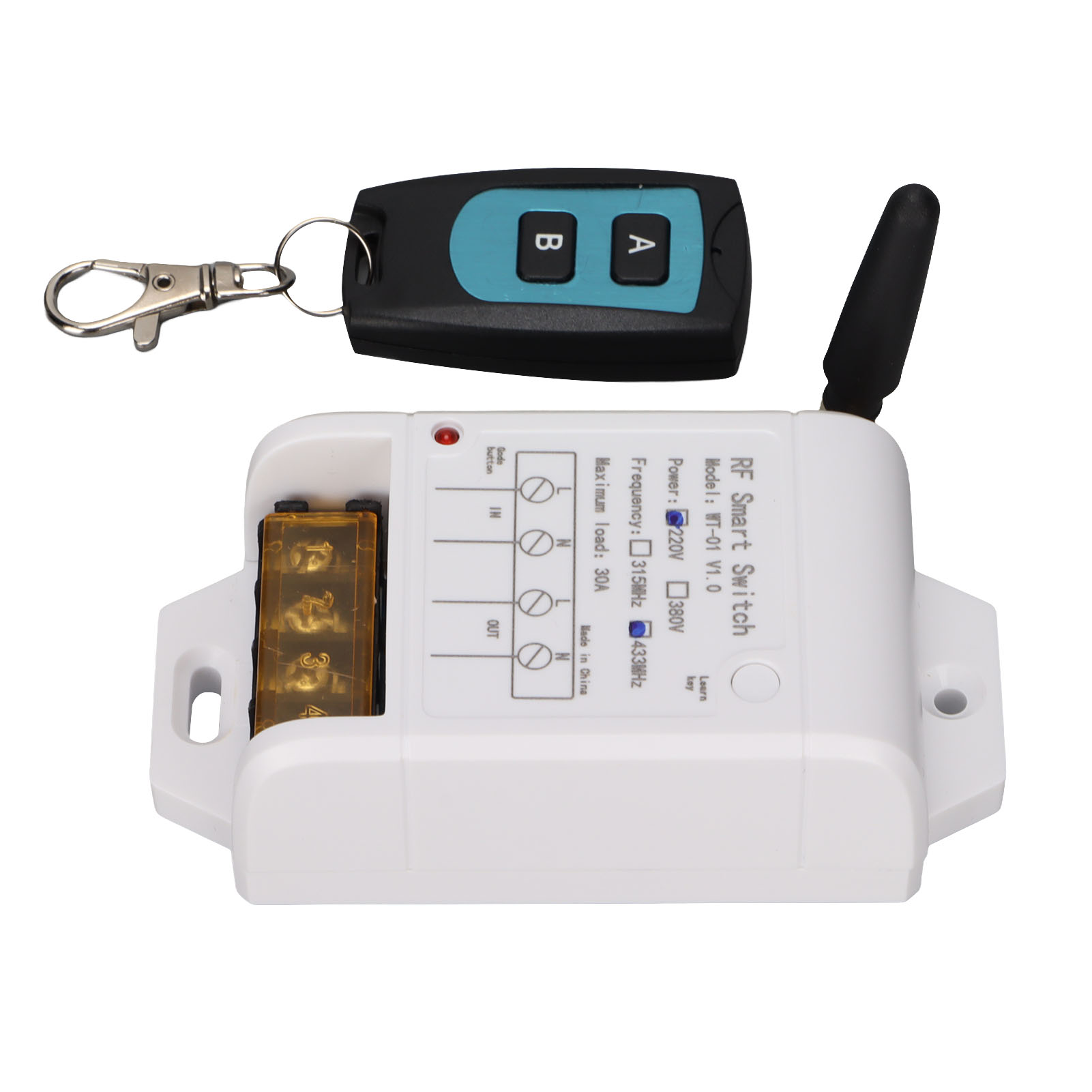 433 Mhz Drahtlose Fernbedienung Mit Rf-relais Für Wasserpumpe, Led-beleuchtung Und Garagentor (220 V Ac).