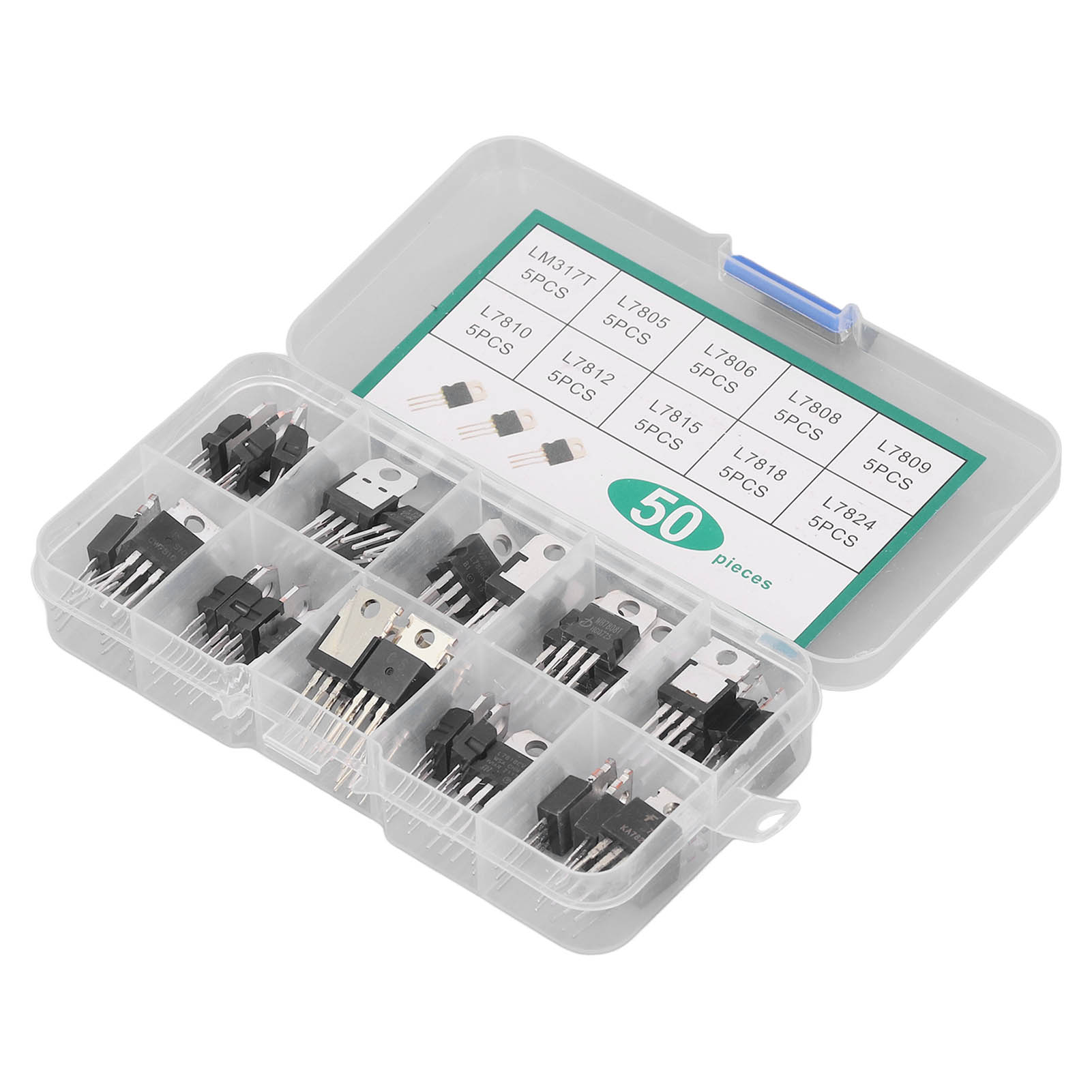 Satz Mit 50 Transistoren Der To-220-serie Lm317t L7805 L7806 L7808 L7809 L7810 L7812 L7815 L7818 L7824, Sortiment Mit 10 Verschiedenen Werten