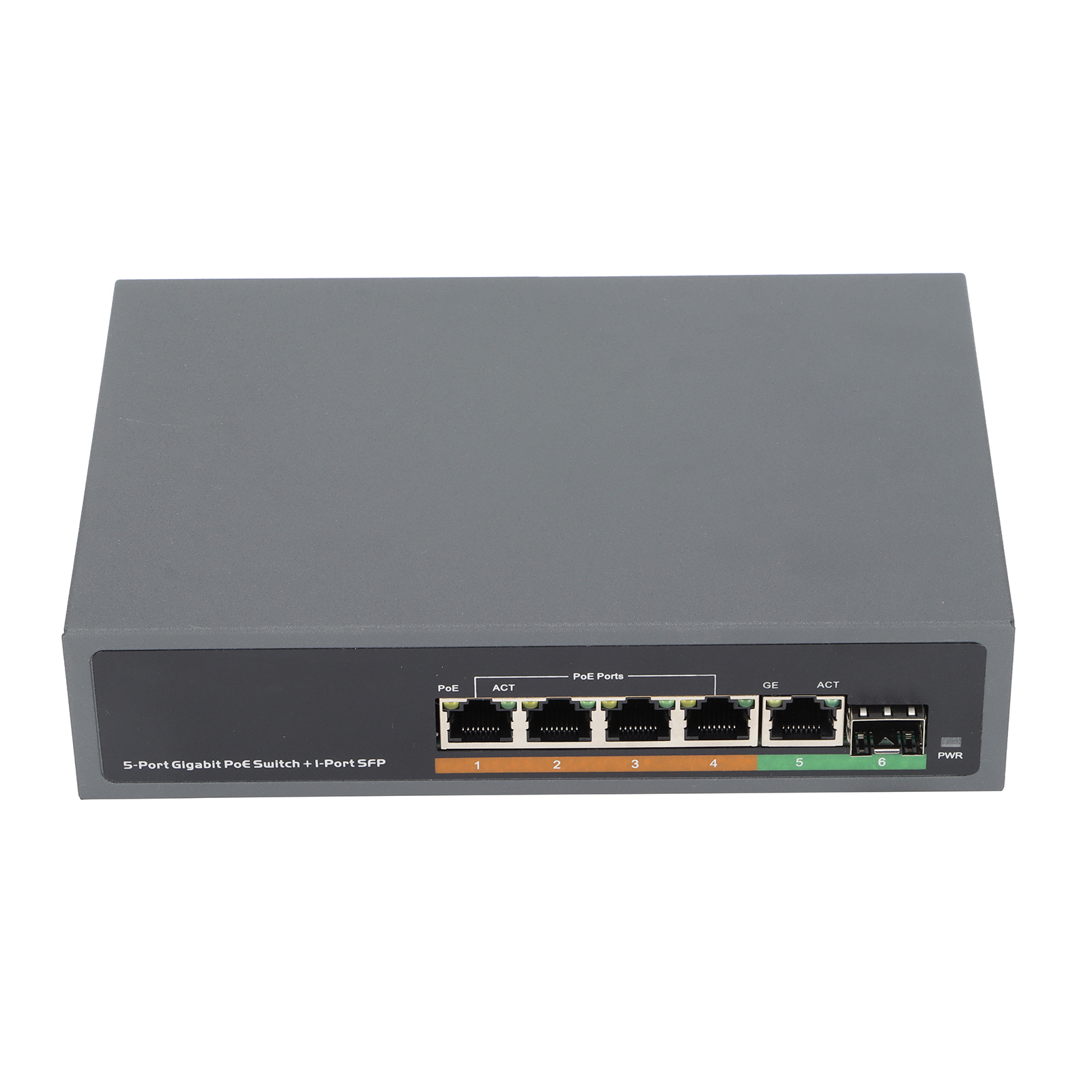 5-port Gigabit Poe-switch Mit Vollständiger Sfp-schnittstelle, Ieee 802.3af/at Glasfaseranschluss, 65-w-netzteil, 100-240-v-steckdose.