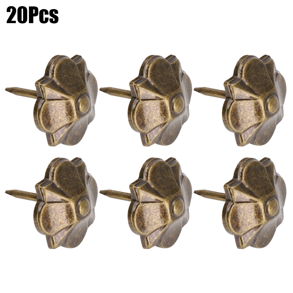 Set Mit 20 Dicken Vintage-ziernägeln Mit Vierblättrigem Kleeblattmuster Für Sofas, 20 X 22 Mm