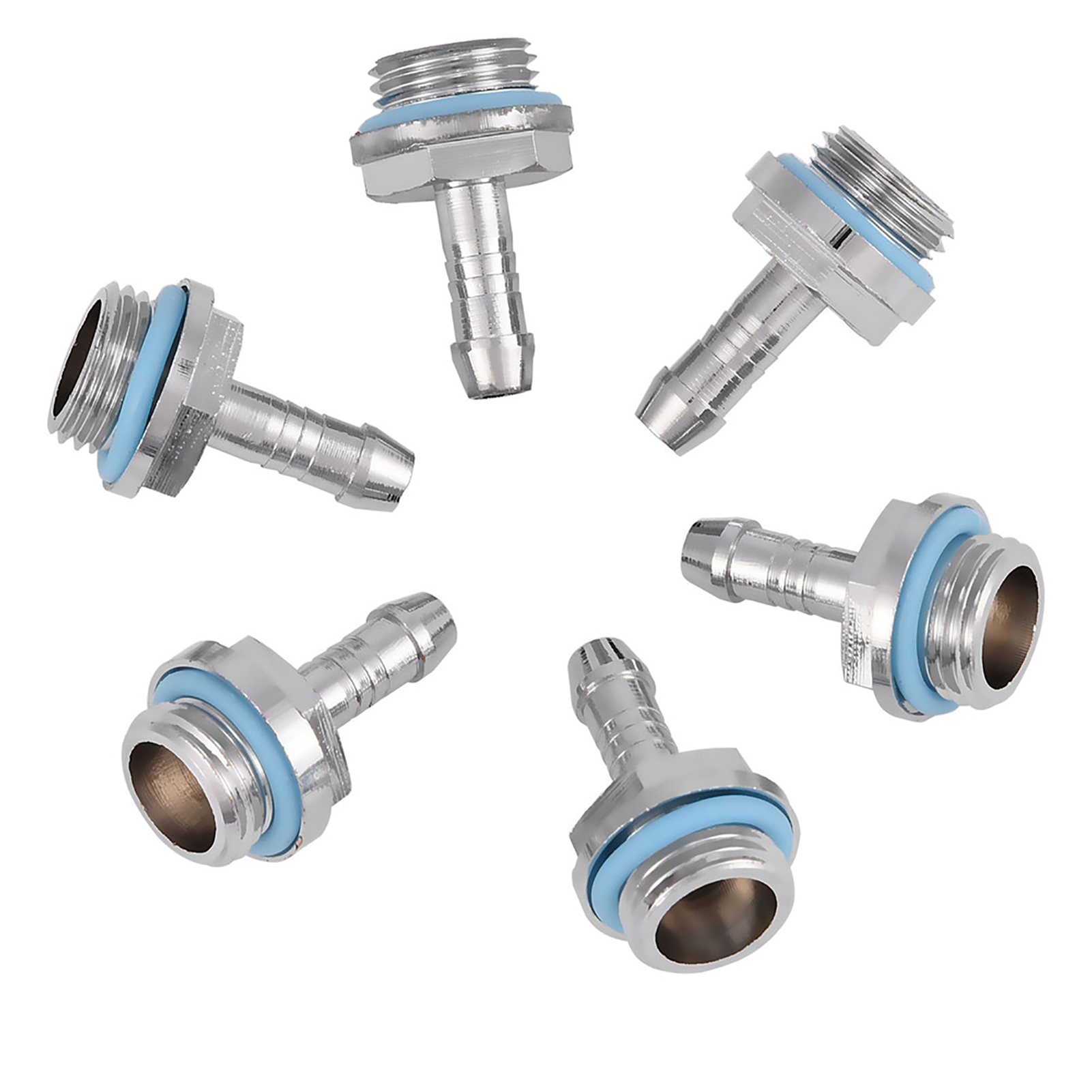 6er-pack Twotouch-anschlüsse Für Pc-flüssigkeitskühlung, G1/4-gewinde, Für 7,5-mm-schläuche