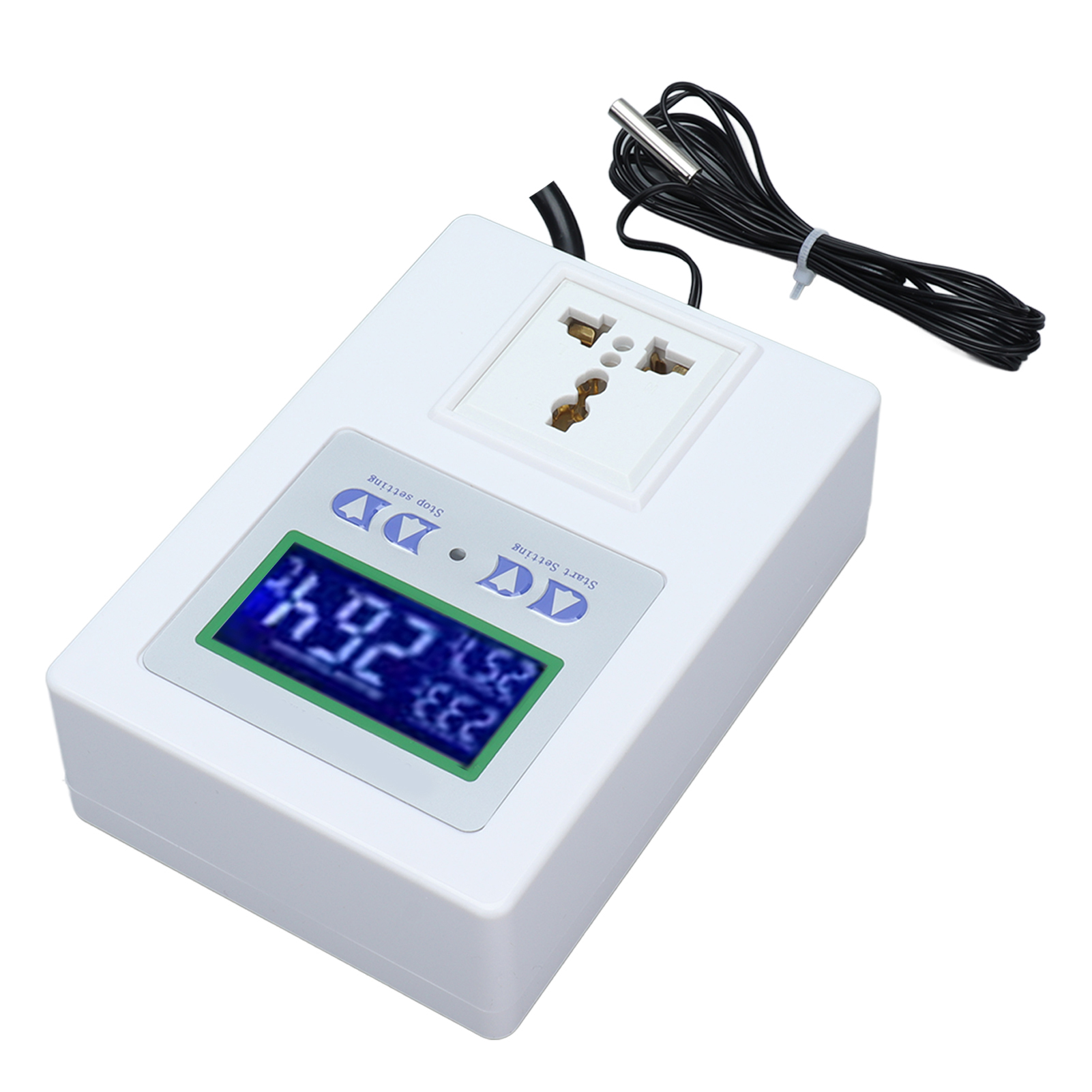 Vorverdrahteter Temperaturregler Mit Digitaler Led-temperaturanzeige Und Sensor, Ac110-240veu-stecker
