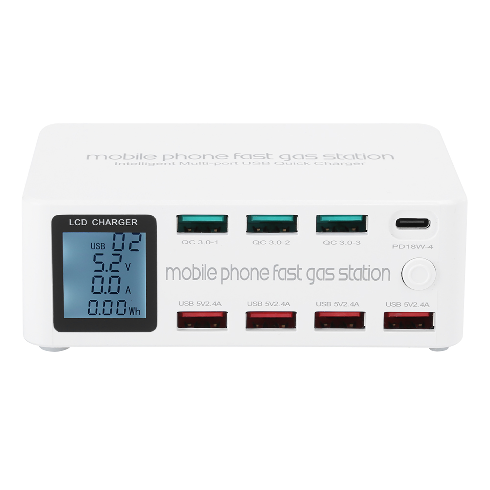 8-in-1 Multifunktionale Ladestation Mit Intelligentem Usb-steckerhalter, Maximale Leistung 100 W, 100–240 V