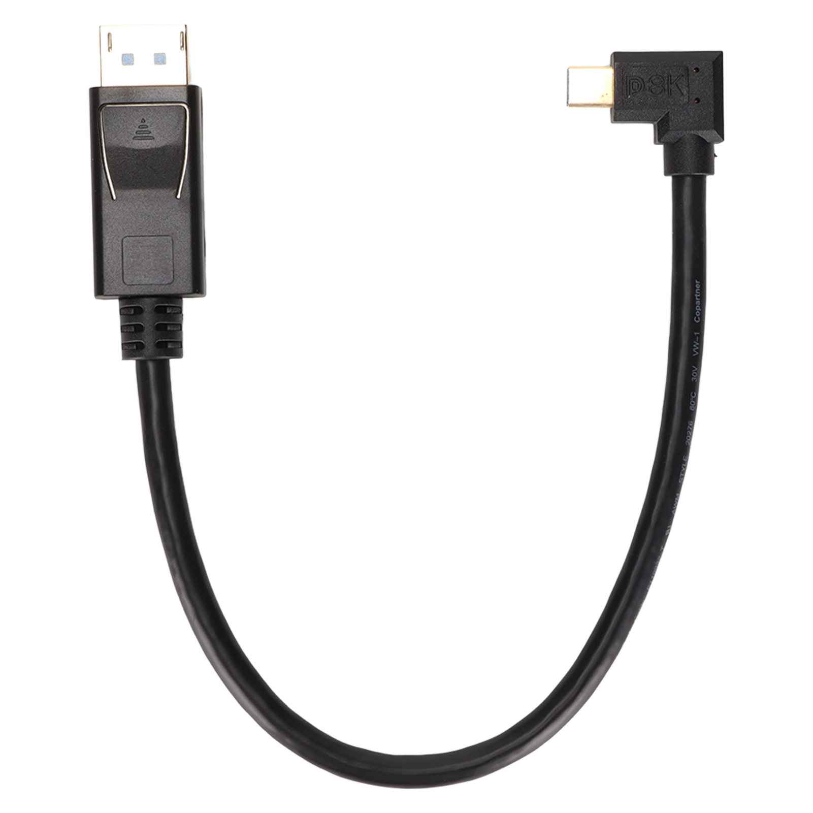 Multifunktionaler Dp-zu-minidp-adapter Mit Unterstützung Für Bidirektionale 8k-60hz- Und 4k-144hz-übertragung. Abgewinkelter Mini-displayport-adapter (links).