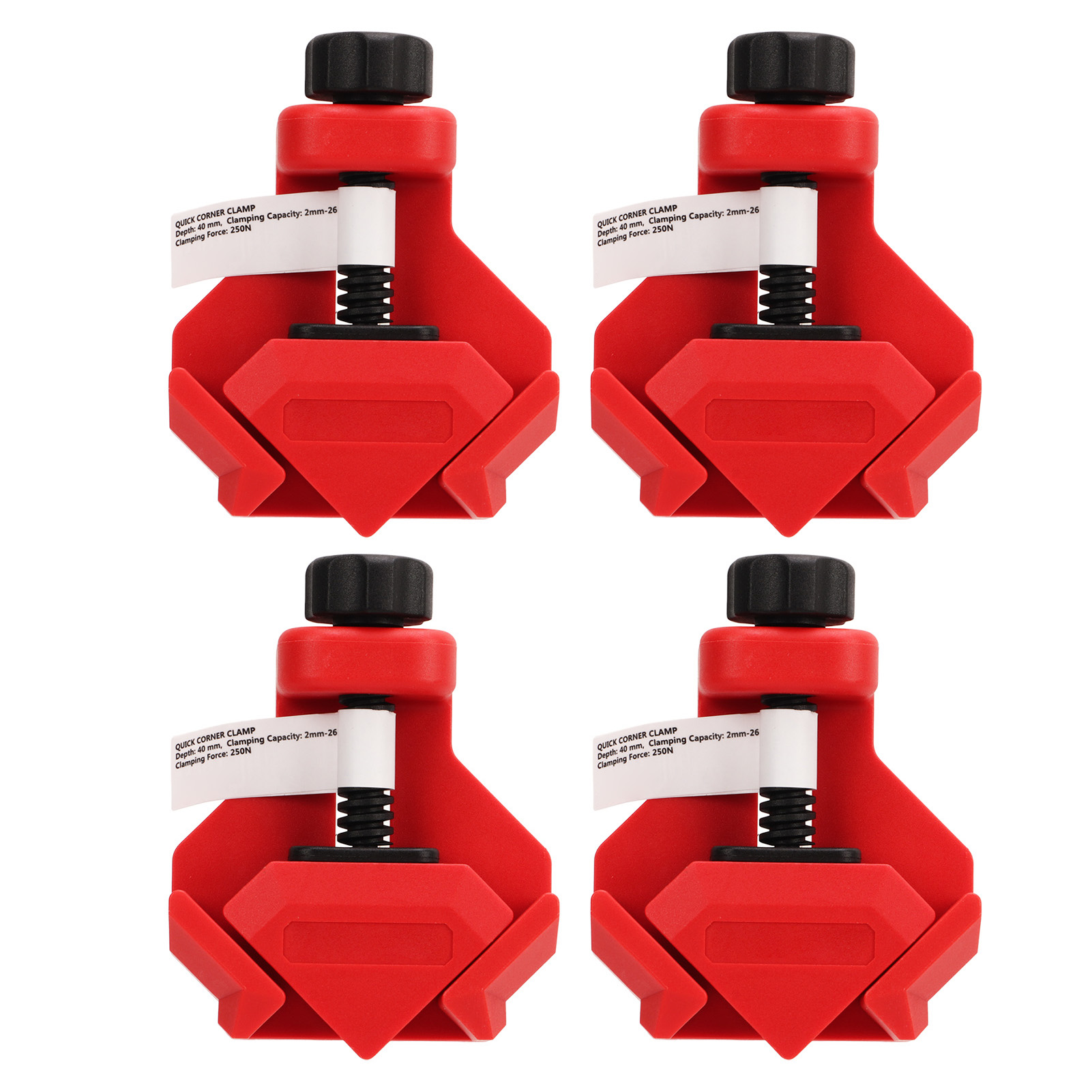Set Mit 4 90°-winkelklemmen Mit Federbelastung Für Wartungs- Und Heimwerkerarbeiten An Holzmöbeln