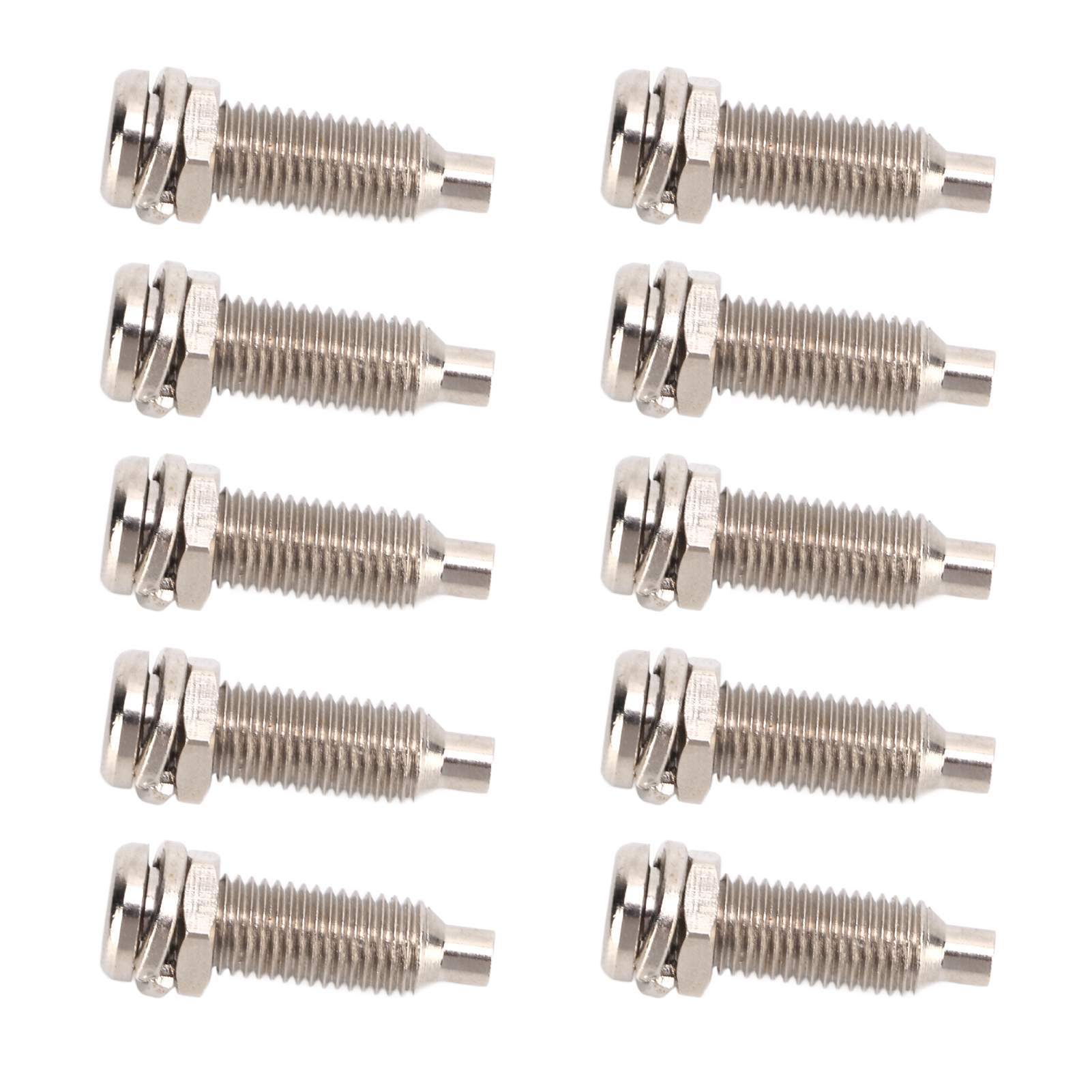 Packung Mit 10 Vernickelten Messing-anschlussklemmen (4 Mm) Mit M6-mutter Und Bananensteckern Für Schalttafeln, Geeignet Für Elektronik- Und Industrieanlagen.