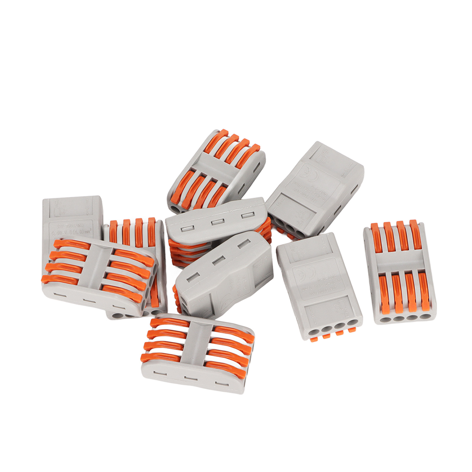Pct 2-4 Hebel-drahtverbinder (10 Stück) - Kompakte 4-adrige Drahtverbinder Für Drahtdurchmesser Von 0,08 Bis 4 Mm²