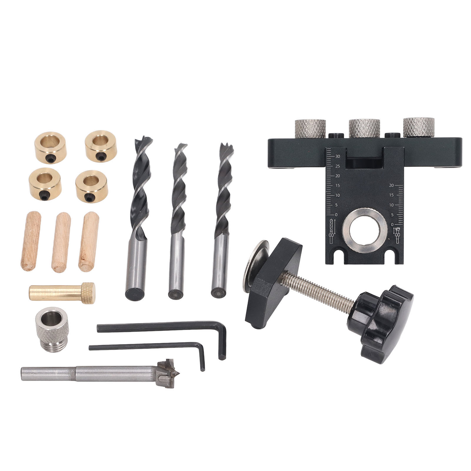 3-in-1 Taschenlochbohrlehren-set Aus Aluminiumlegierung Mit Bohrschablone Für Runde Holzdübel.
