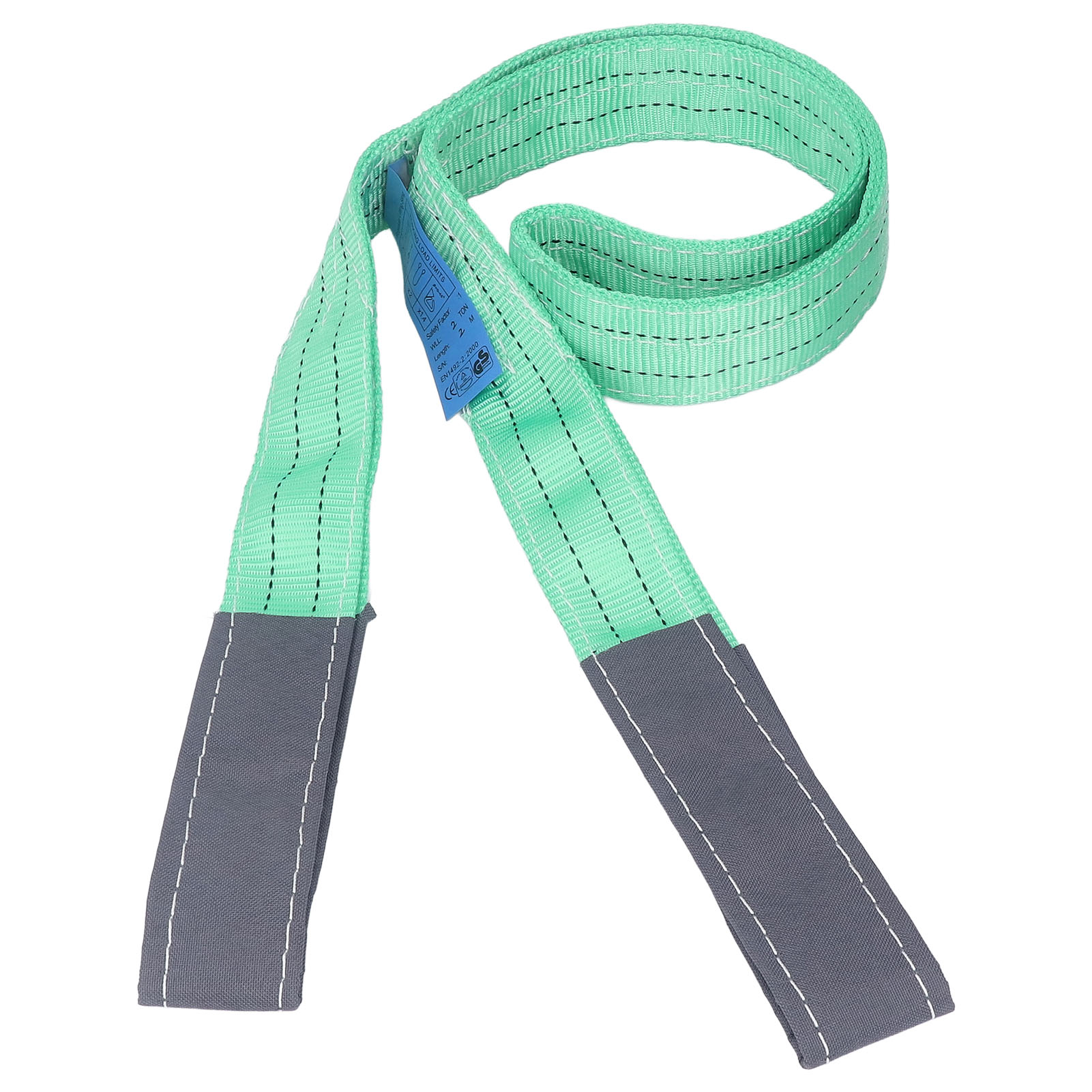 2-tonnen-flachseil Mit Doppelter Öse, Polyester-hebeschlinge Für Industriekrane, 2 Meter