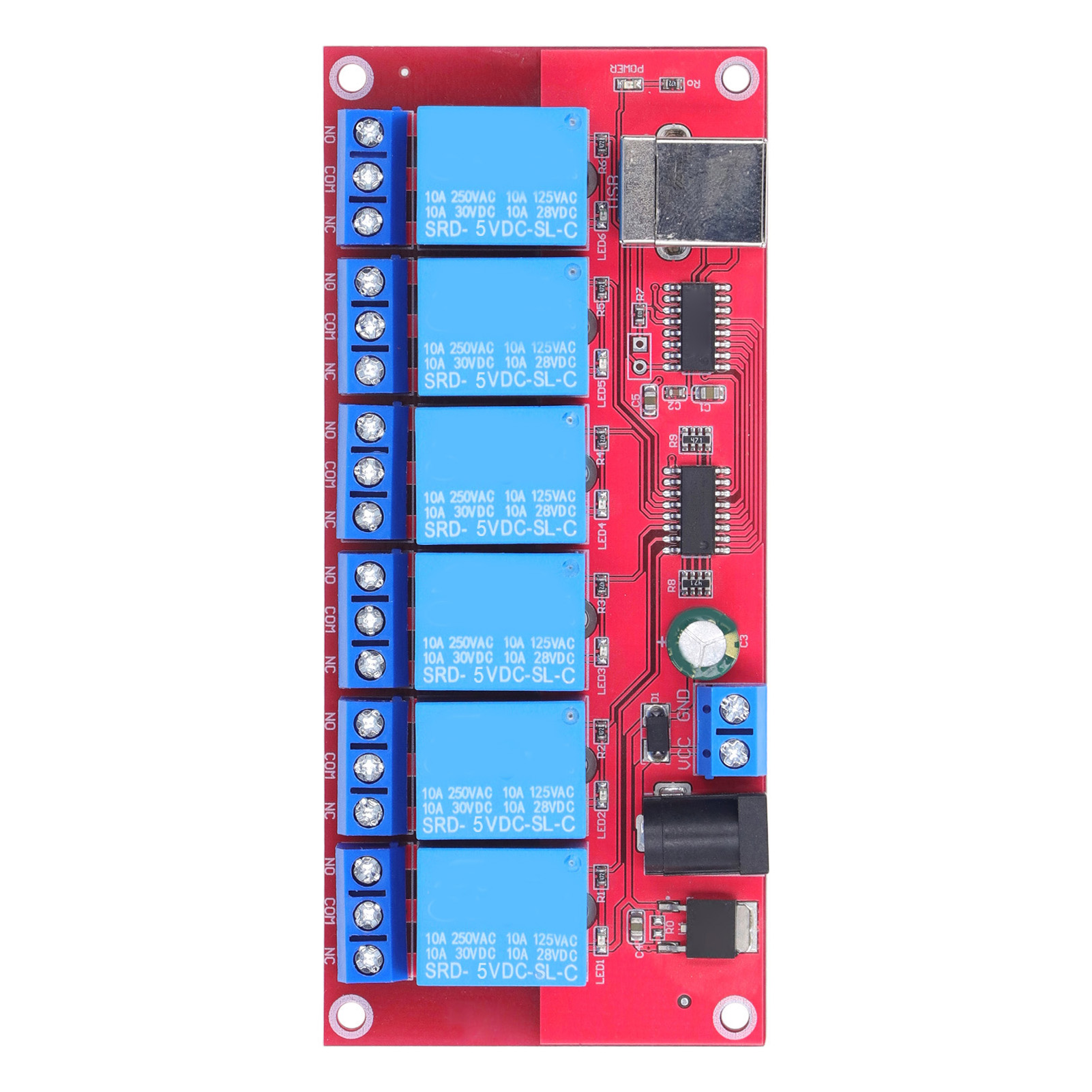 6-kanal-usb-relaismodul, Einstellbare Modi, Treiberlos (hid), Usb-relaisplatine Für Haushalt Und Landwirtschaft, 5 V