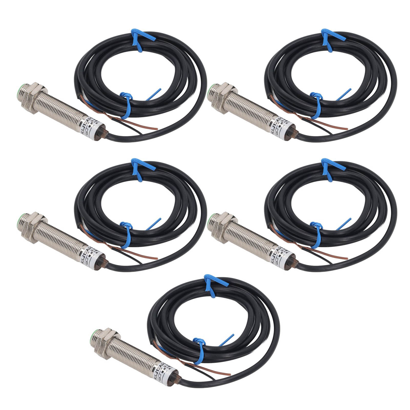 Packung Mit 5 M12 Npn-näherungssensoren (normalerweise Offen), Induktiv, Abstandsmessung, 6–36 V Dc, 2 Mm