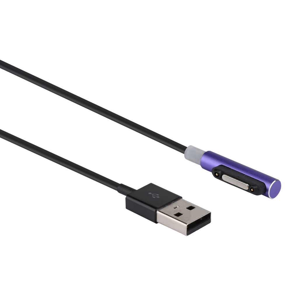 1 M (3,3 Ft) Magnetisches, Beleuchtetes Lade- Und Datenkabel Für Sony Xperia Z1/z2/z3 (lila)
