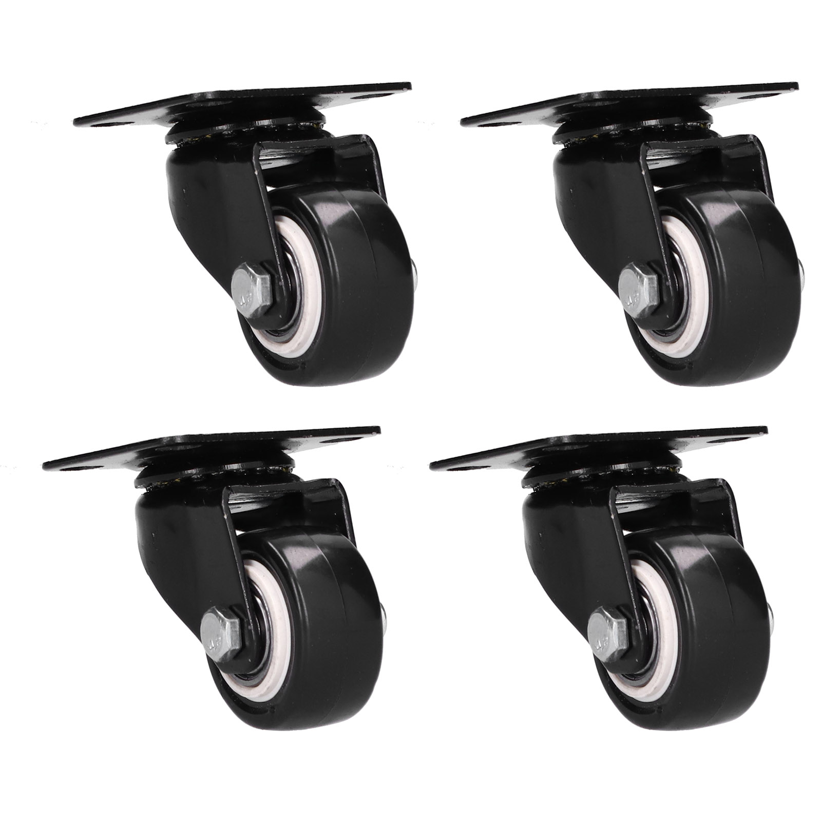 Set Mit 4 Geräuschlosen 360°-lenkrollen, Ideal Für Möbel, Industrietische, Schränke Und Regale.