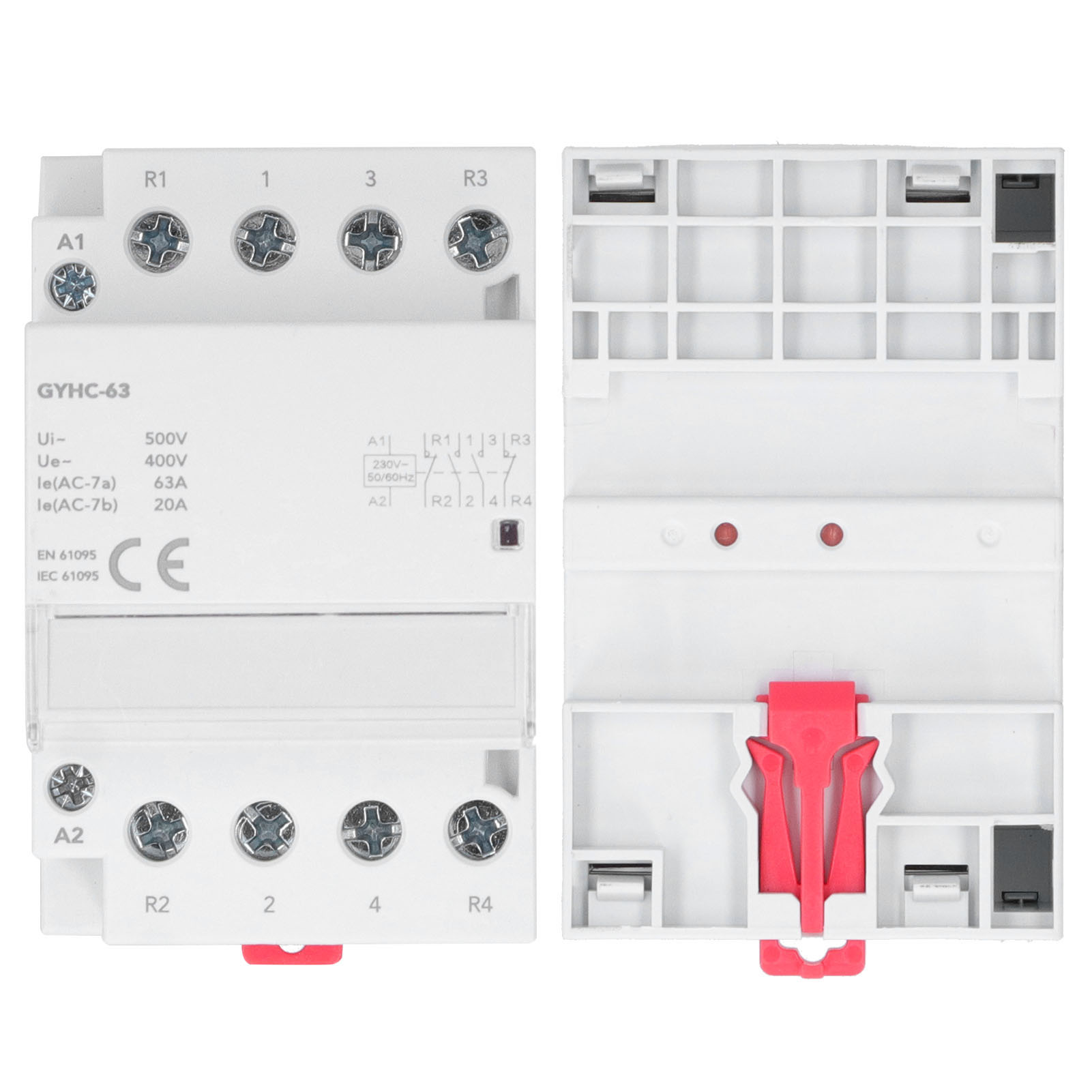 Tragbarer Und Robuster Modulschütz, 50 Hz, 4-poliges Elektronikmodul Gyhc-63, 2 Schließer, 2 Öffner, 230 V