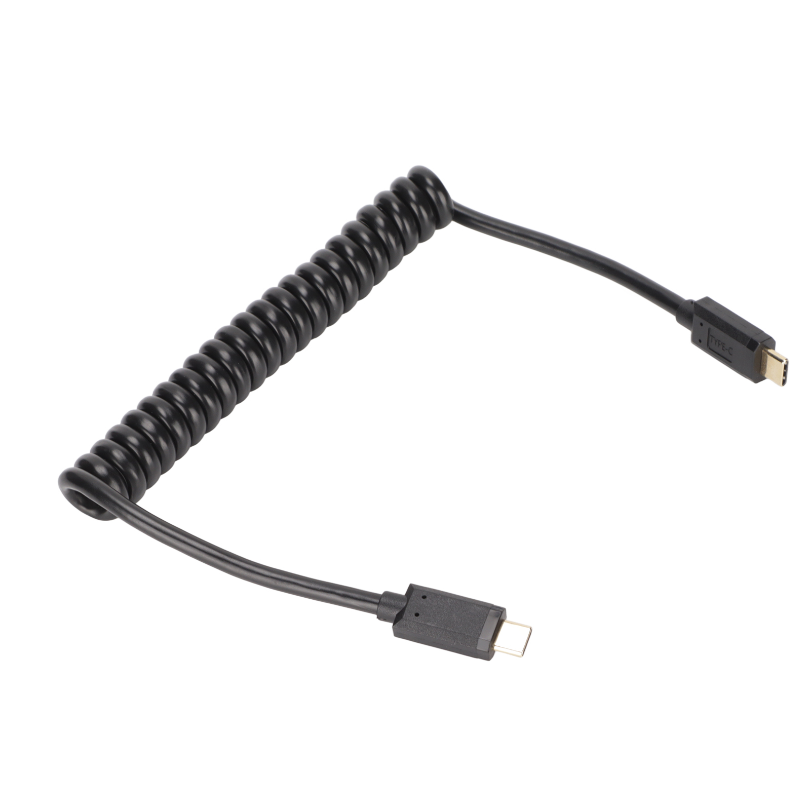 Usb-c-zu-usb-c-kabel 14k 60 Hz, 3 A Schnellladung, 10 Gbit/s, 1,2 M, Spiralfederdesign, Gerader Stecker.