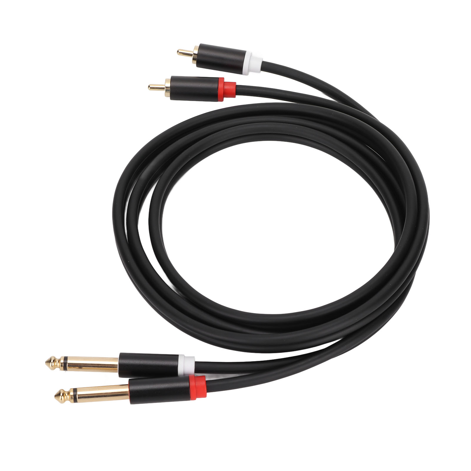 6,35 Mm (1/4 Zoll) Dual-rca-auf-dual-ts-stereokabel, 1,5 M (4,9 Fuß), 2 Rca-anschlüsse Auf 2 Ts-anschlüsse