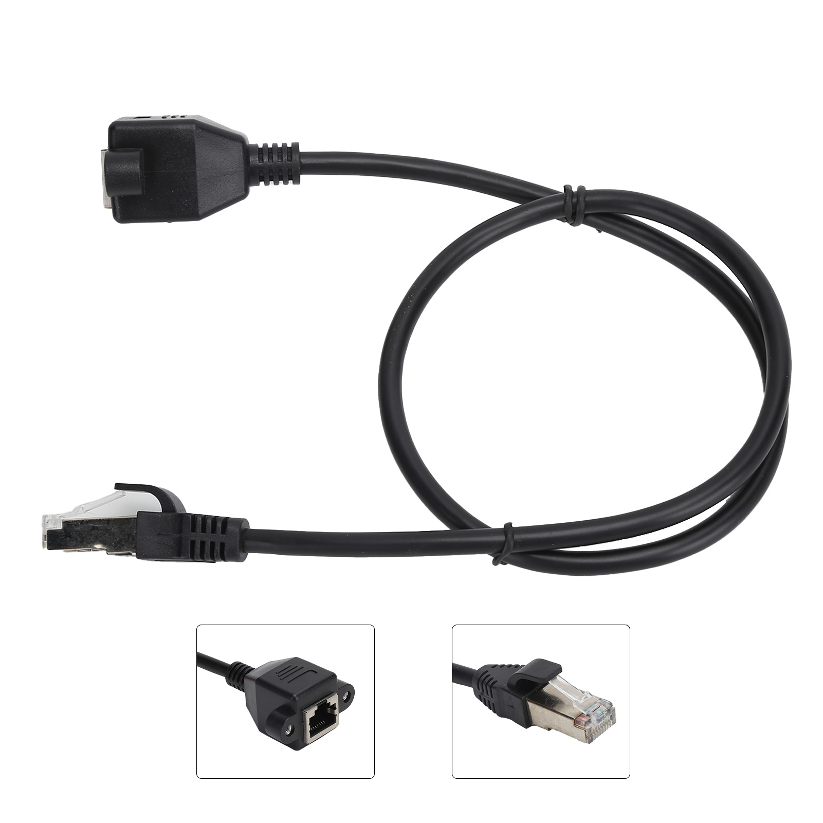 Netzwerkkabelverlängerung (stecker Auf Buchse) Mit Schraubloch, Fixierbarer Adapter Für Lan-netzwerkkomponenten, 0,5 Meter