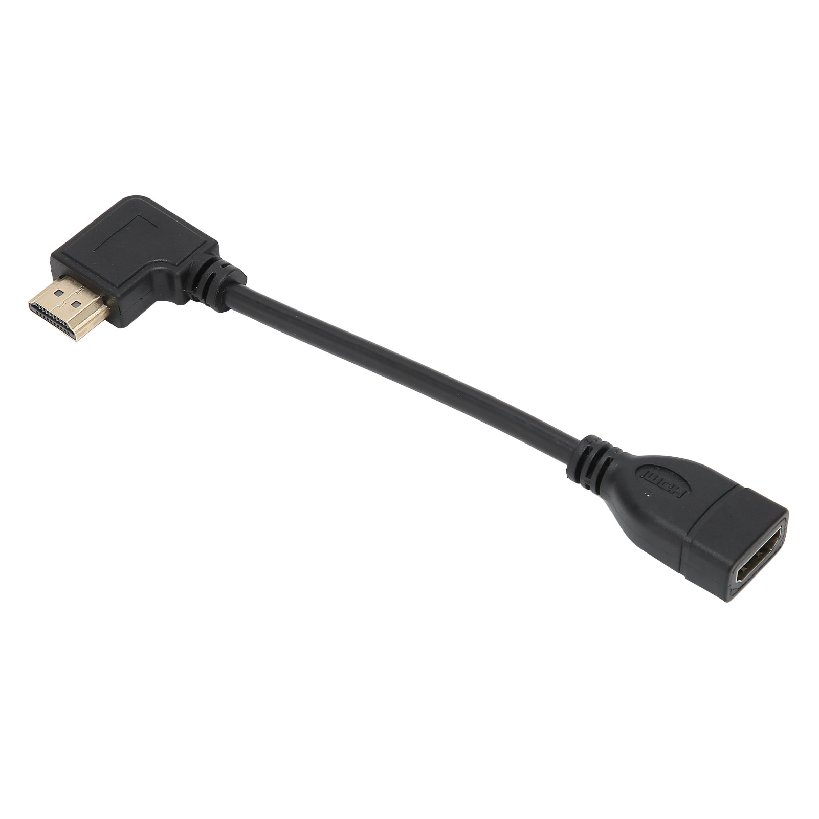 Hd-multimedia-interface-verlängerungskabel, 0,15 M / 0,5 Ft, High Speed, 90°-winkelstecker (links), Stecker Auf Buchse