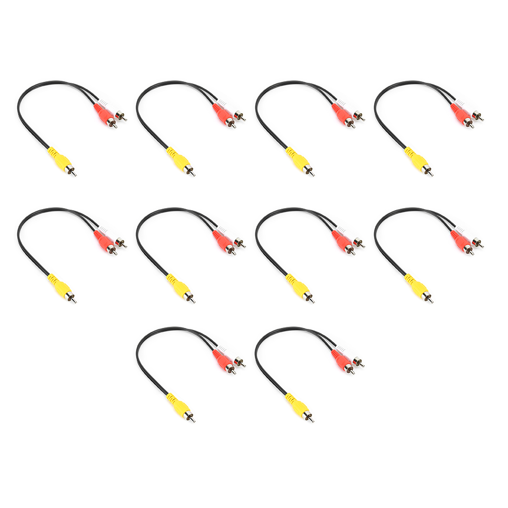 Packung Mit 10 Rca-stecker Auf Zwei Rca-stecker-audioadapter, Verstärkte Strukturelle Stabilität.