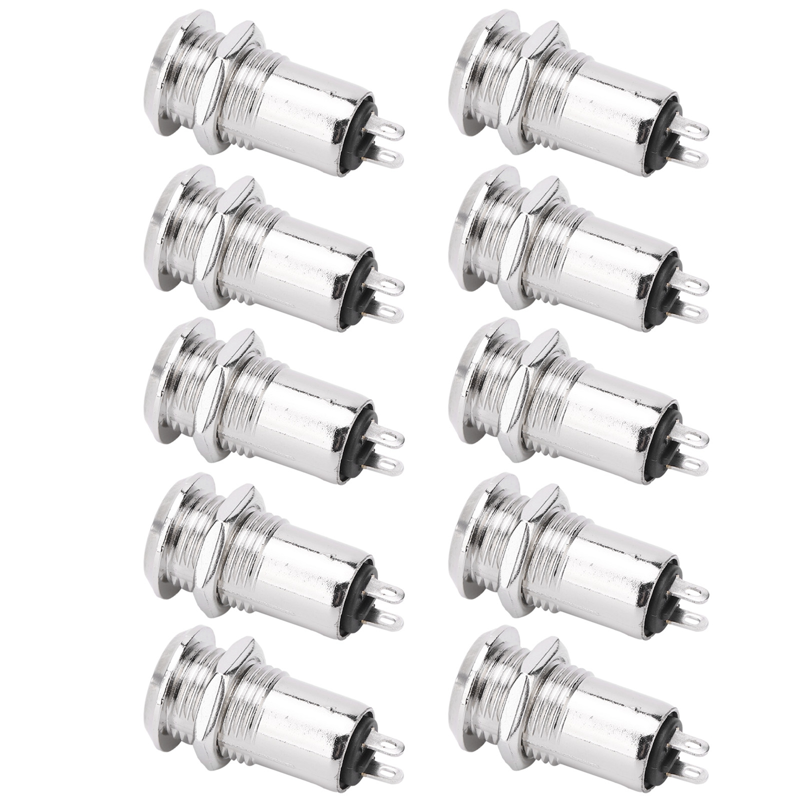 10 Zylindrische Ein/aus-metallschlüsselschalter Mit Elektrischer Verriegelung Aus Edelstahl Und 12-mm-schlüsselmutter, Ac/dc 220 V (doppelzug)