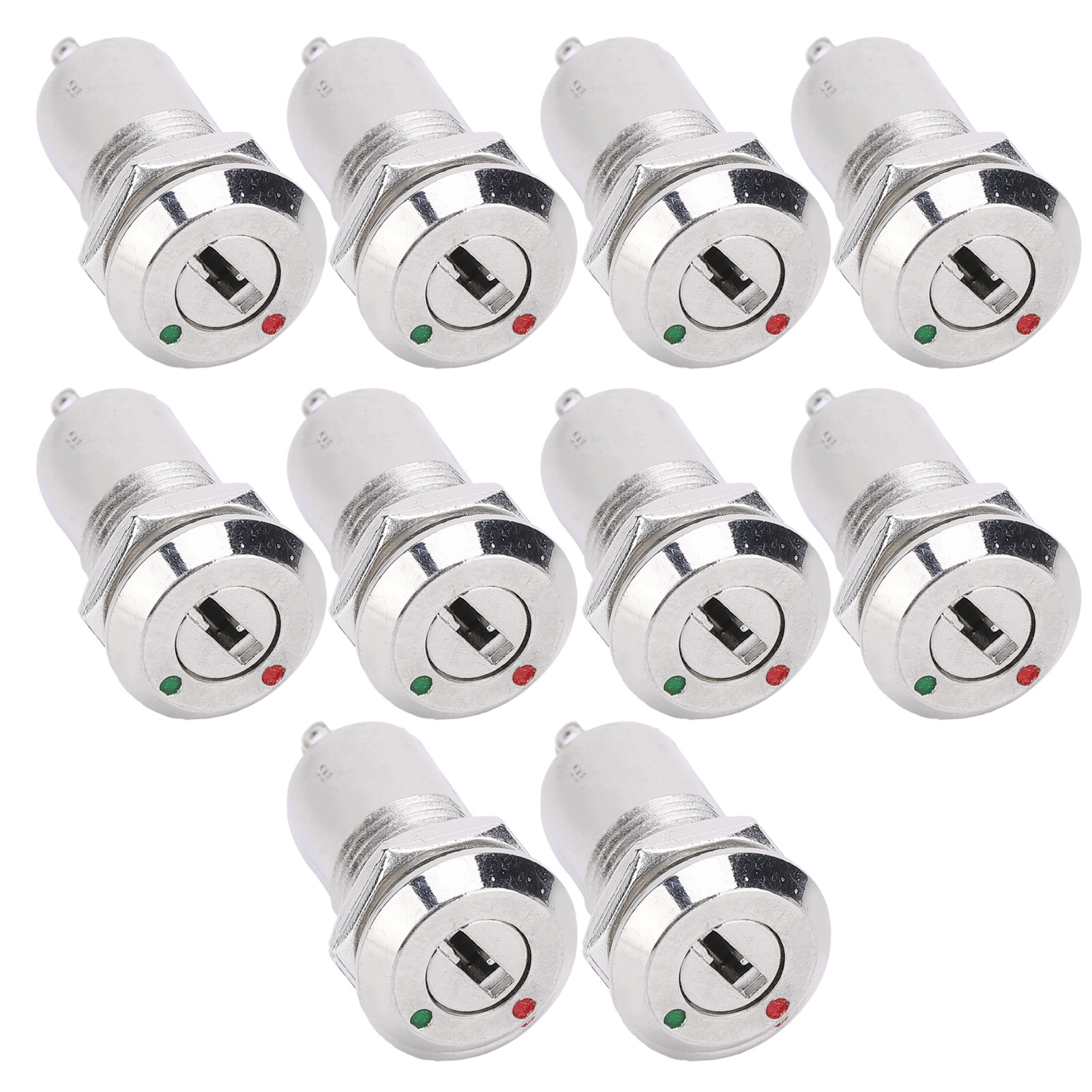 10 Ein/aus-metallschlüsselschalter Mit Elektrischer Verriegelung Aus Edelstahl Und 12-mm-schlüsselmutter, Ac/dc 220 V (einzug)