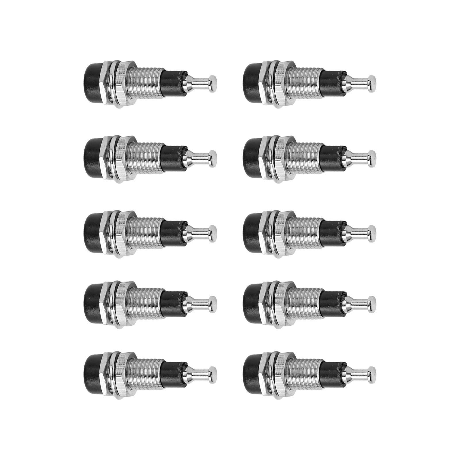 J.40006 Packung Mit 10 Vernickelten 2-mm-bananenbuchsen, Einbauversion, Schwarze Anschlüsse