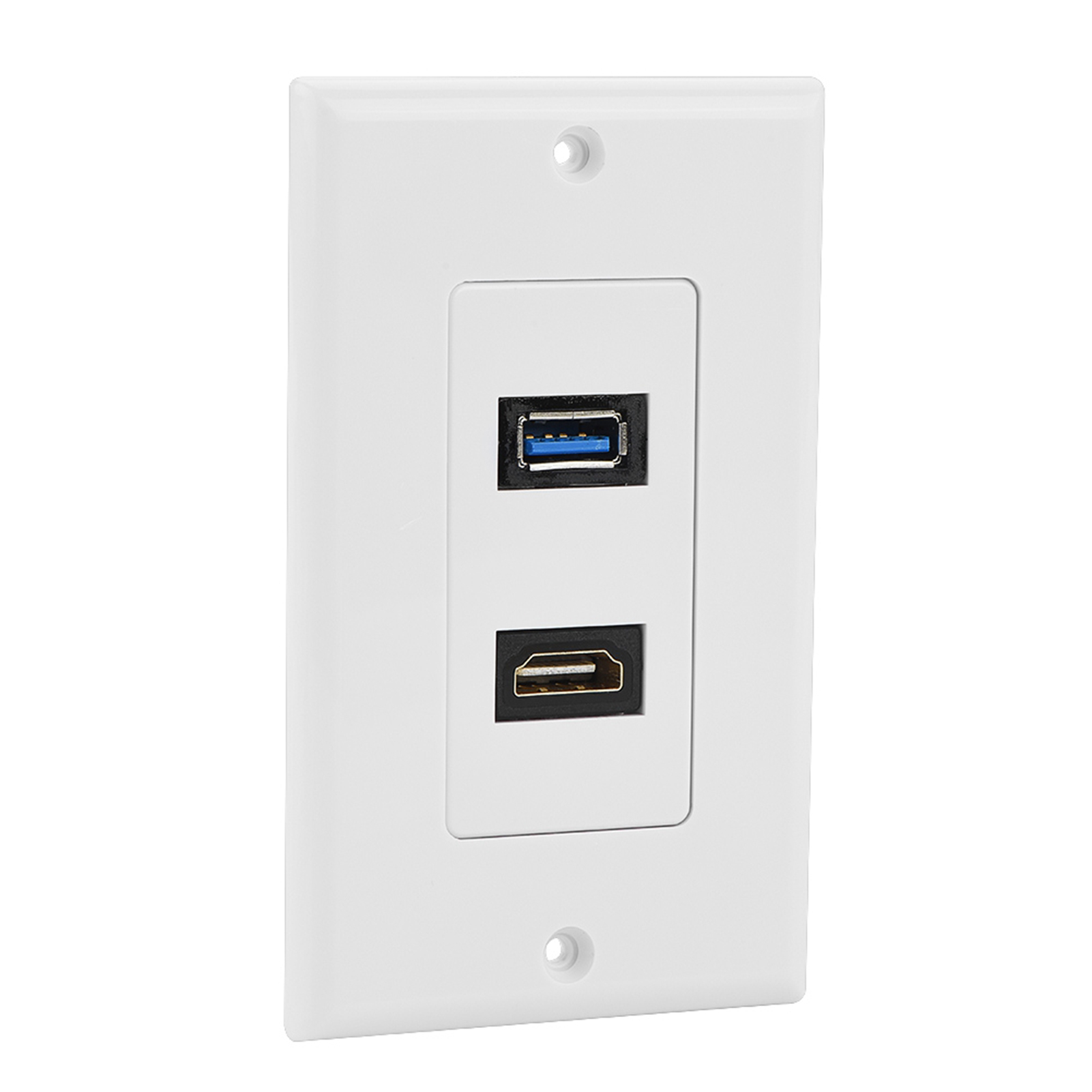 Integriertes 2-in-1-multimedia-wandpanel Mit Hdmi, Usb 3.0 Und Audio-/videoanschluss.
